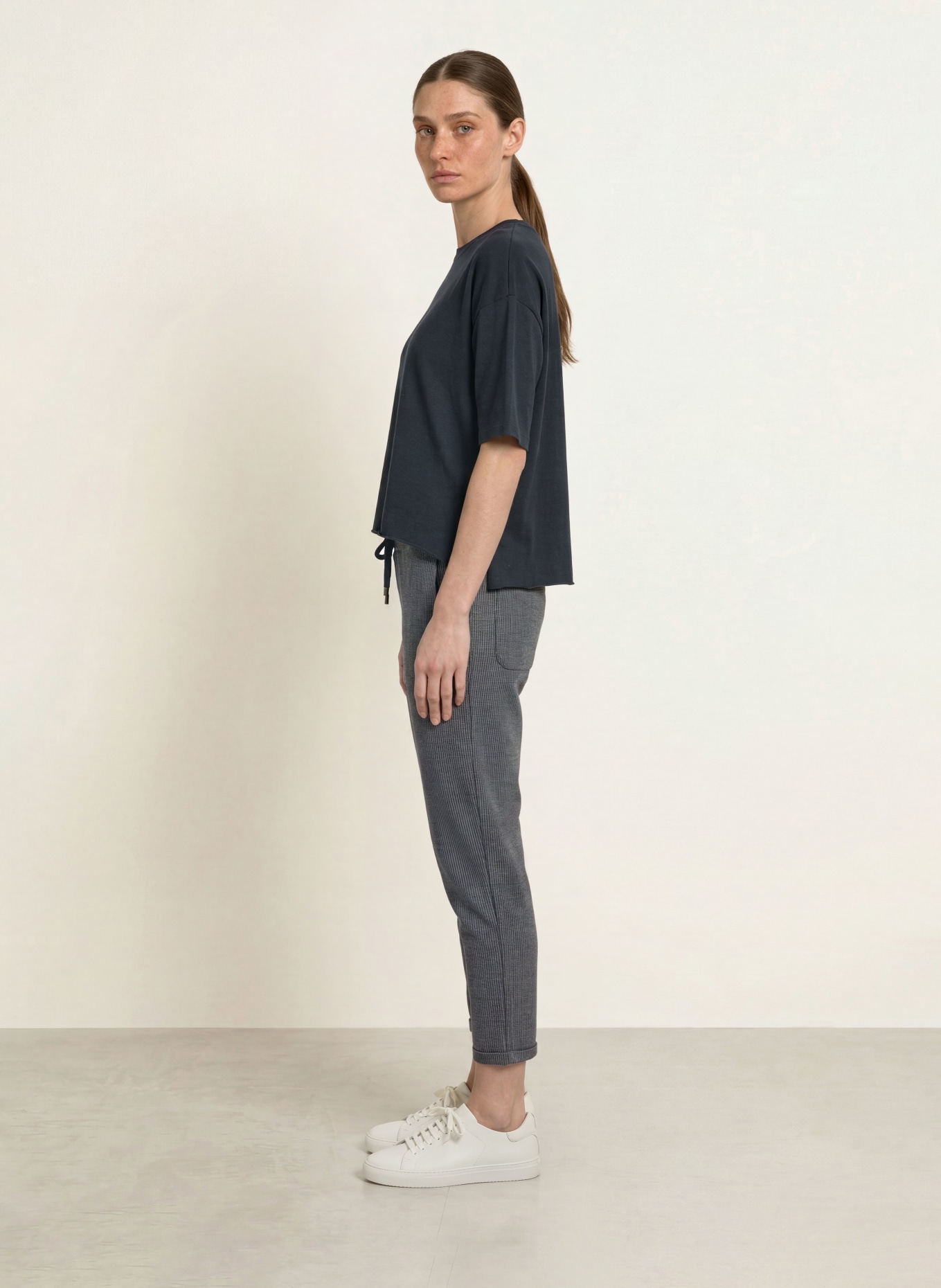 Juvia T-shirt FLORINA à manches 3/4: BLEU FONCÉ