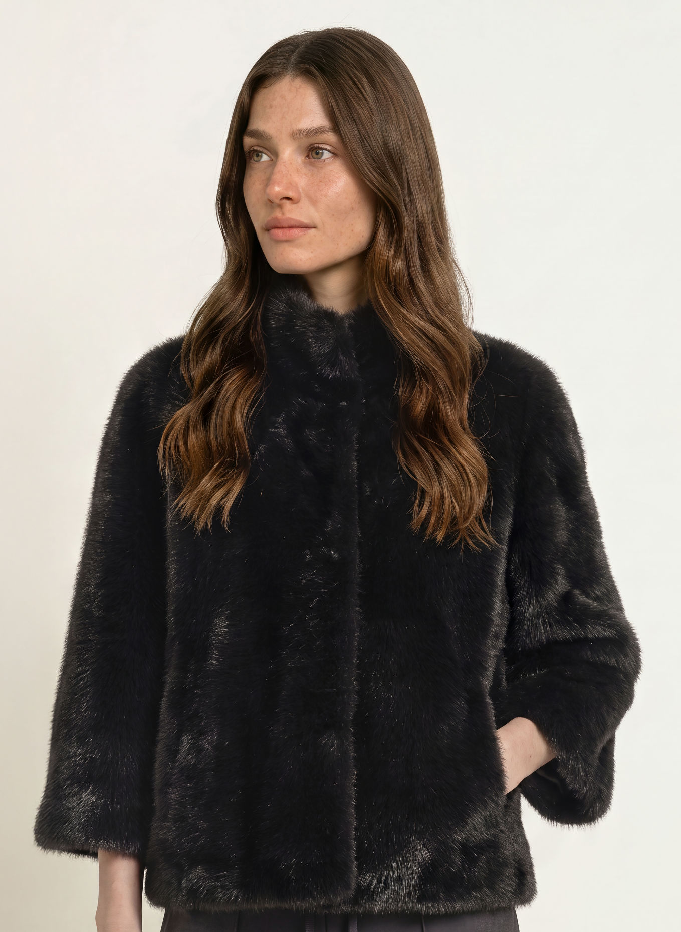 Juvia Faux fur jacket FEDORA: DARK GRAY