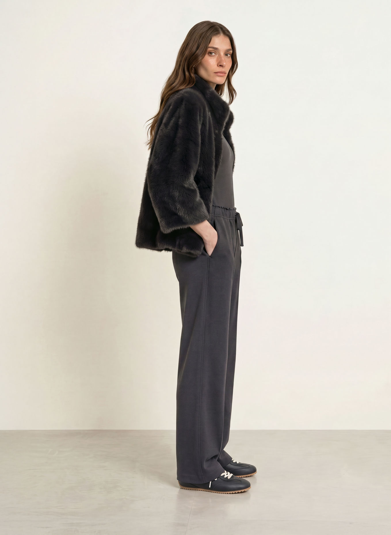 Juvia Faux fur jacket FEDORA: DARK GRAY