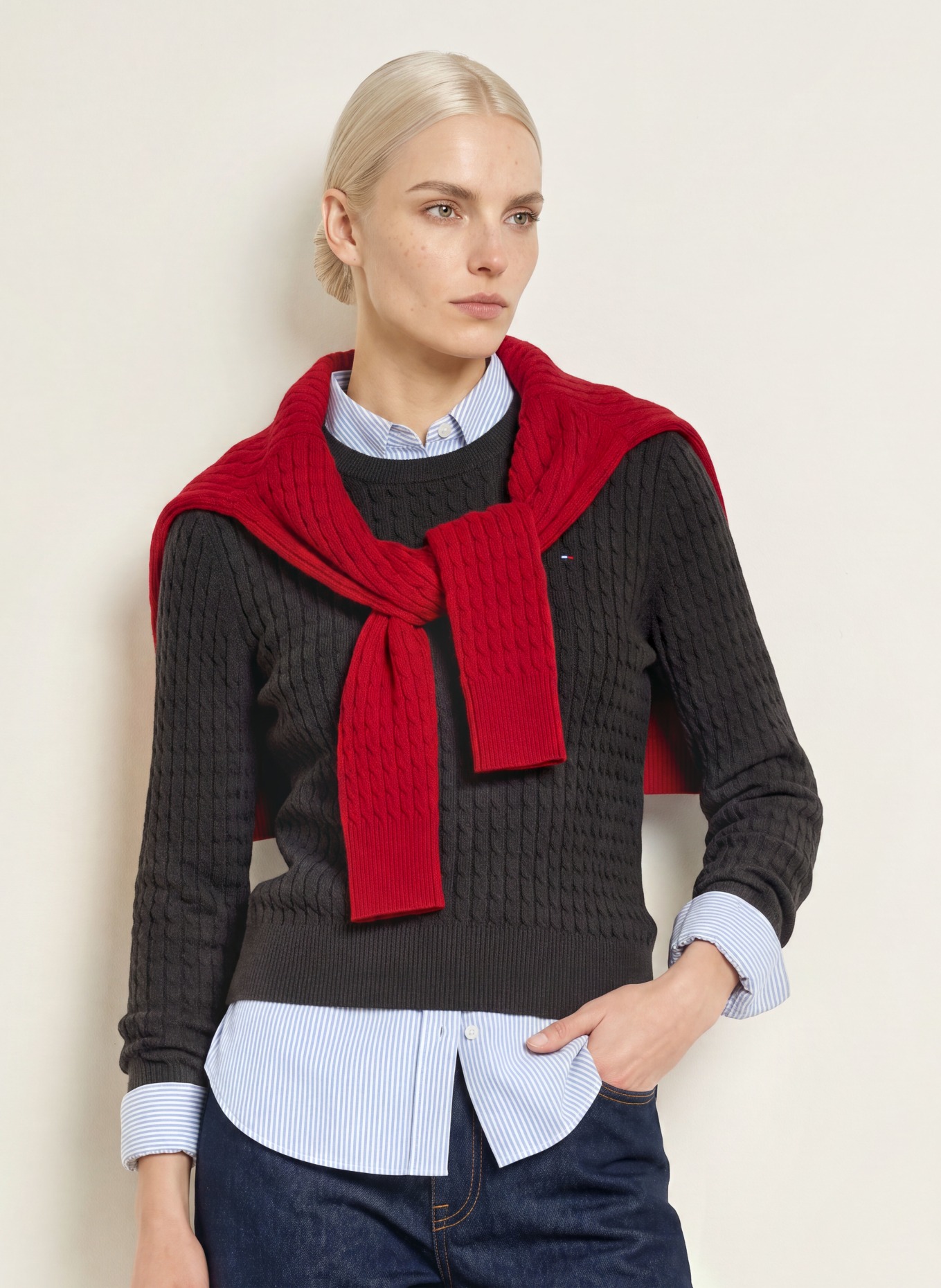 TOMMY HILFIGER pull: NOIR