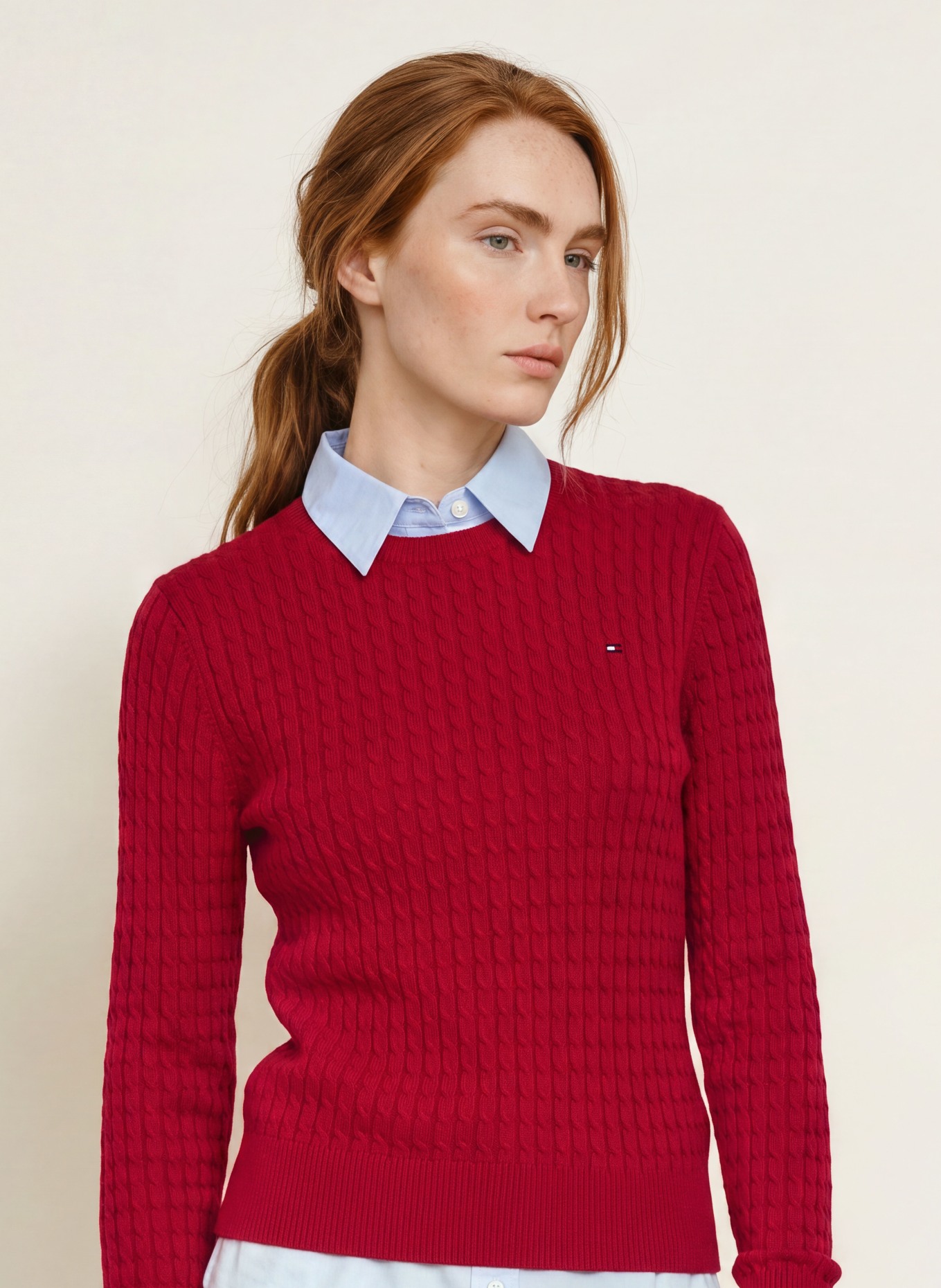 TOMMY HILFIGER pull: ROUGE