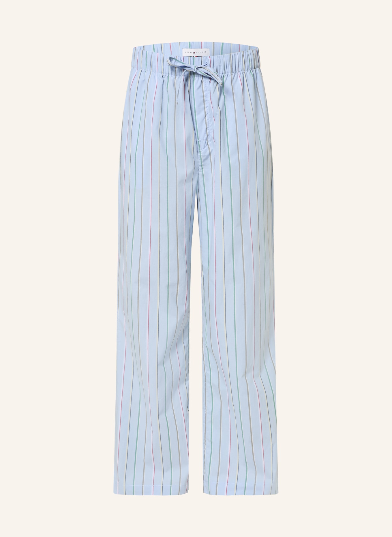 TOMMY HILFIGER Pajama bottoms: LIGHT BLUE / GREEN / WHITE