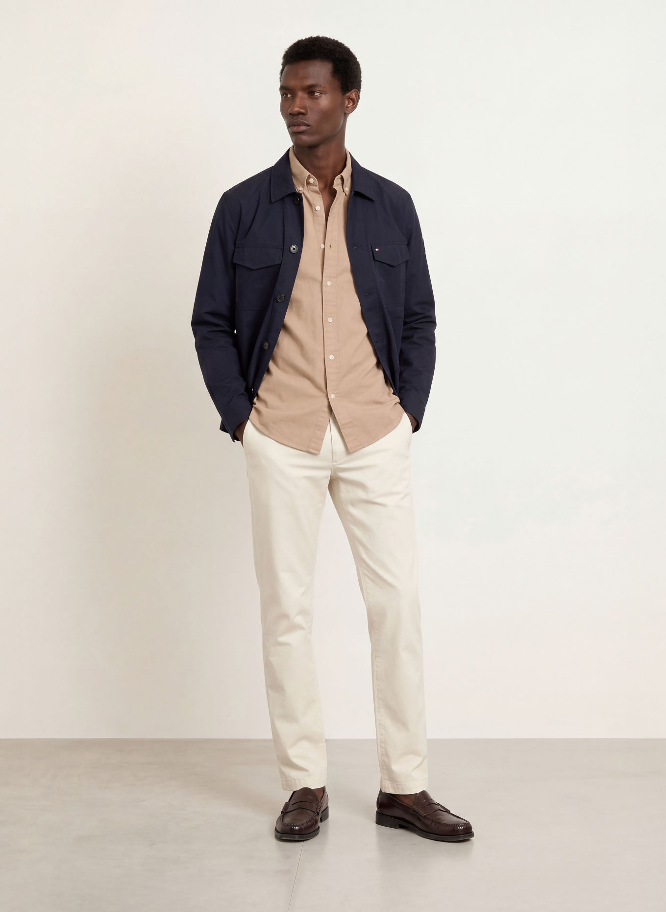 TOMMY HILFIGER Flanellhemd Regular Fit: BEIGE