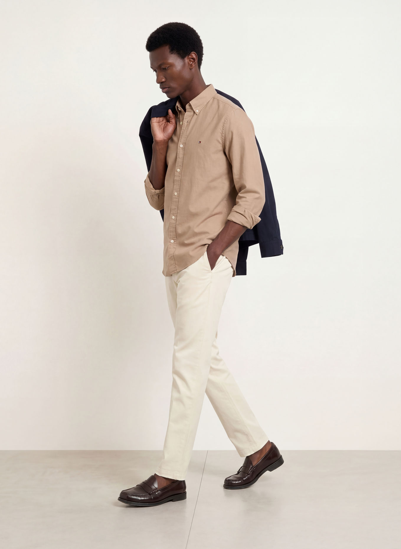 TOMMY HILFIGER Flanellhemd Regular Fit: BEIGE