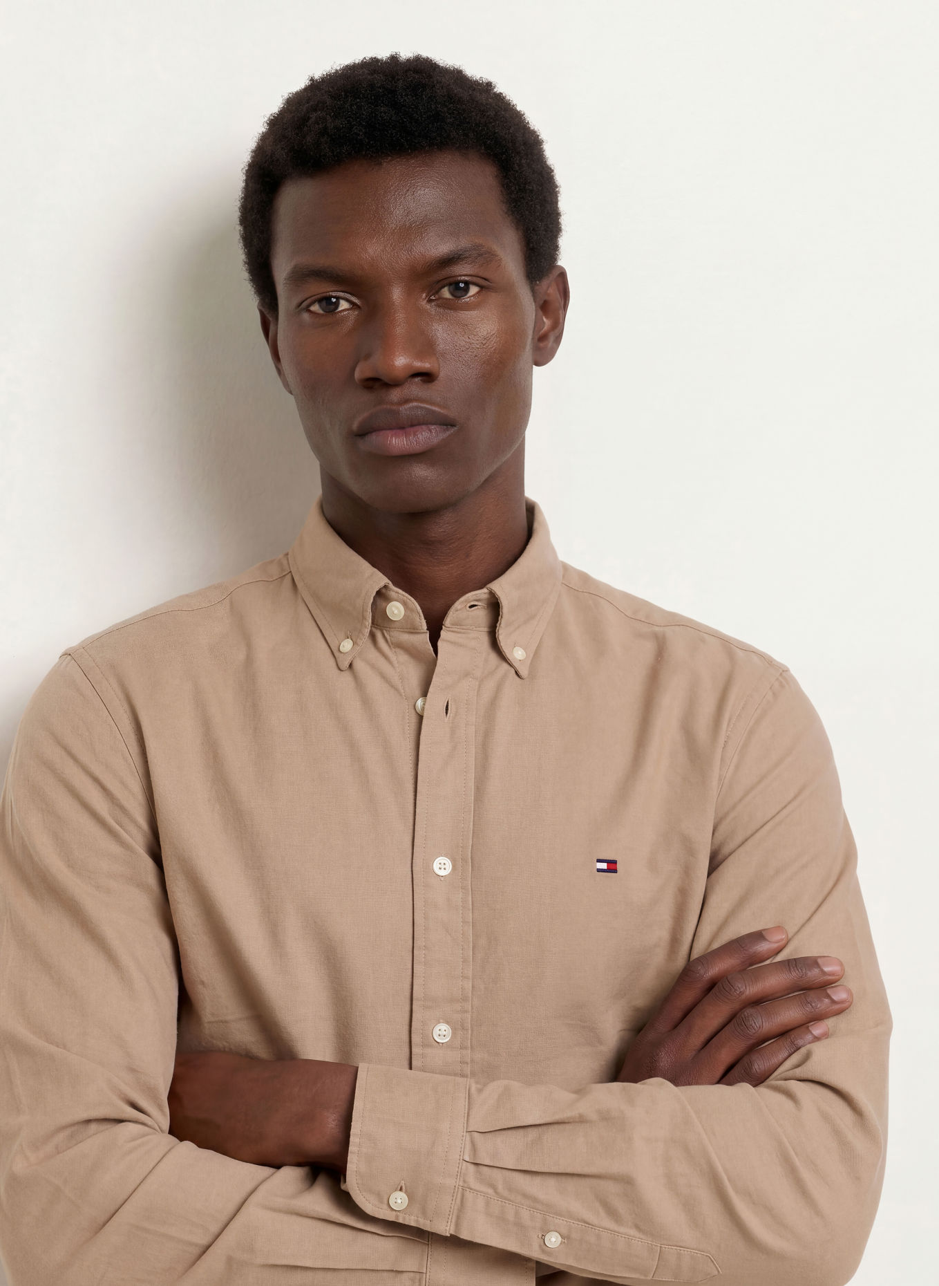 TOMMY HILFIGER Flanellhemd Regular Fit: BEIGE