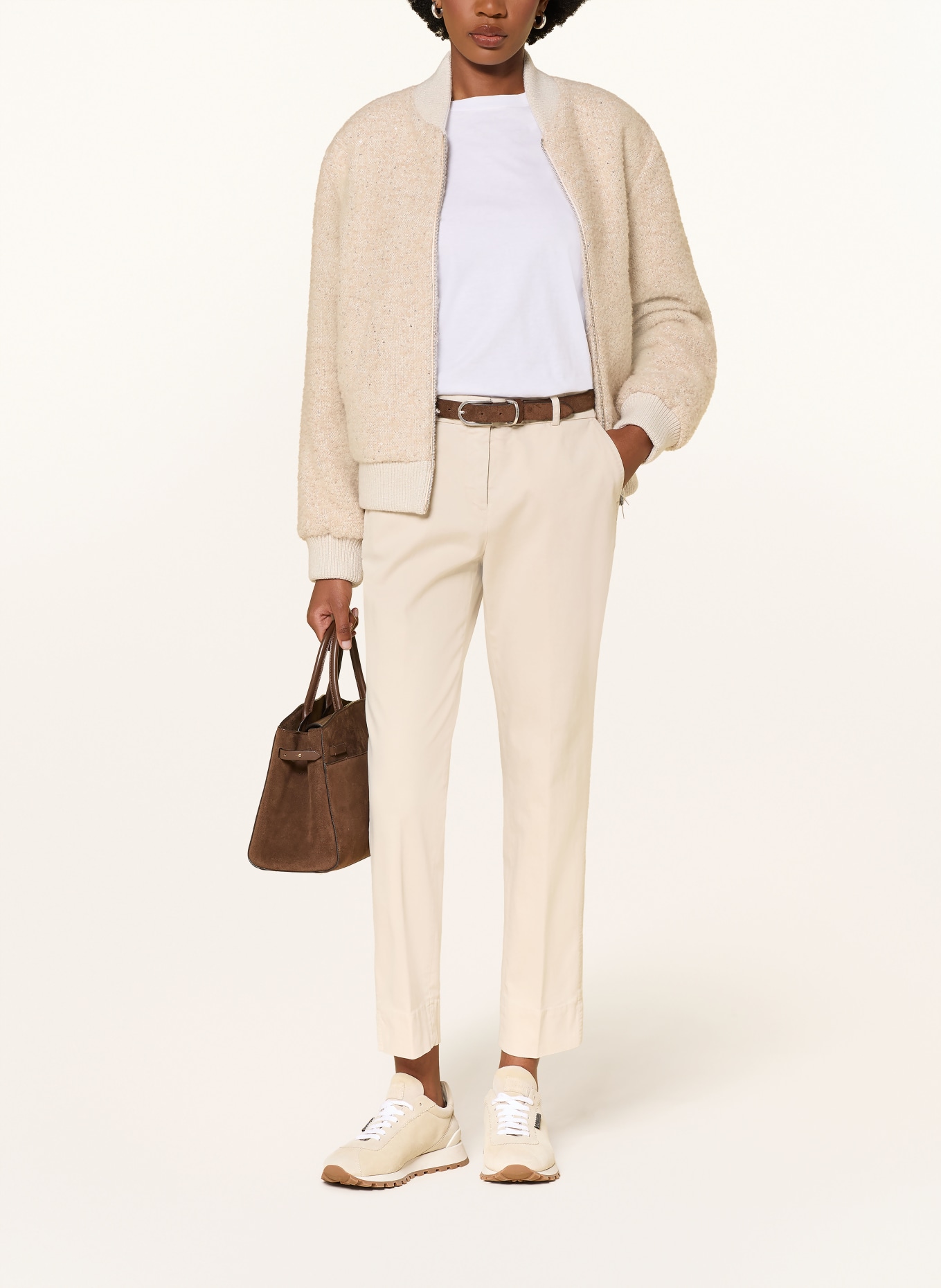 PESERICO 7/8-byxor: BEIGE