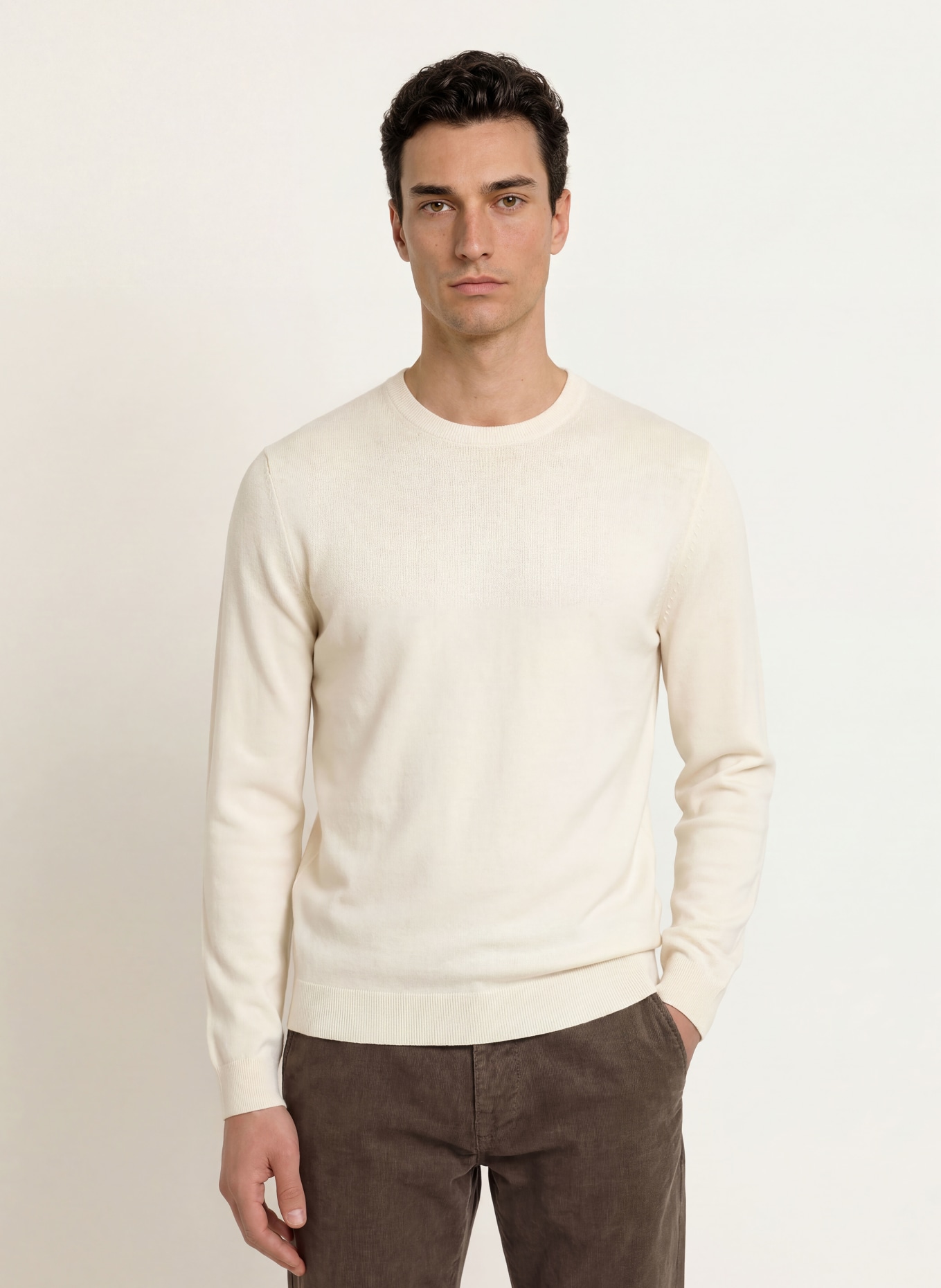 OLYMP Pullover aus Merinowolle: WEISS