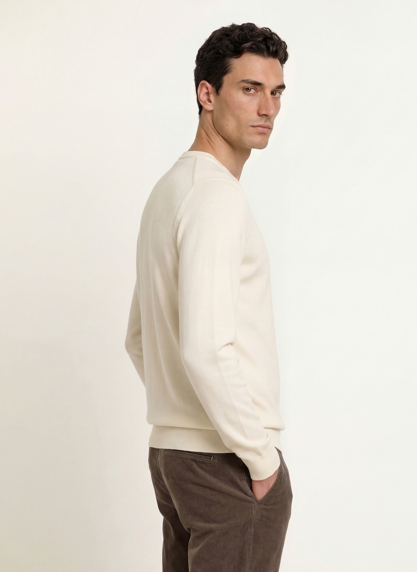 OLYMP Pullover aus Merinowolle: WEISS