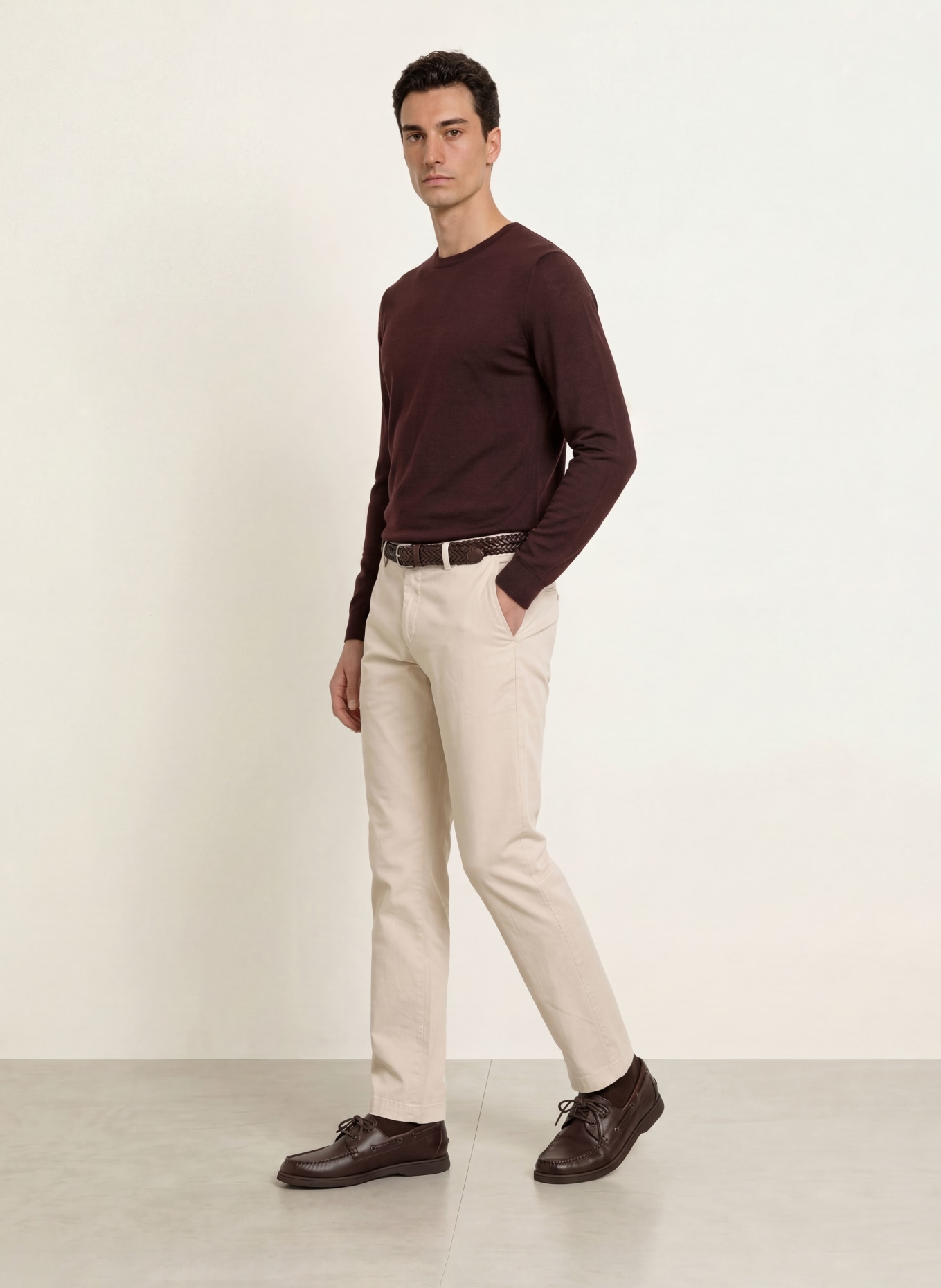 OLYMP Pullover aus Merinowolle: DUNKELROT