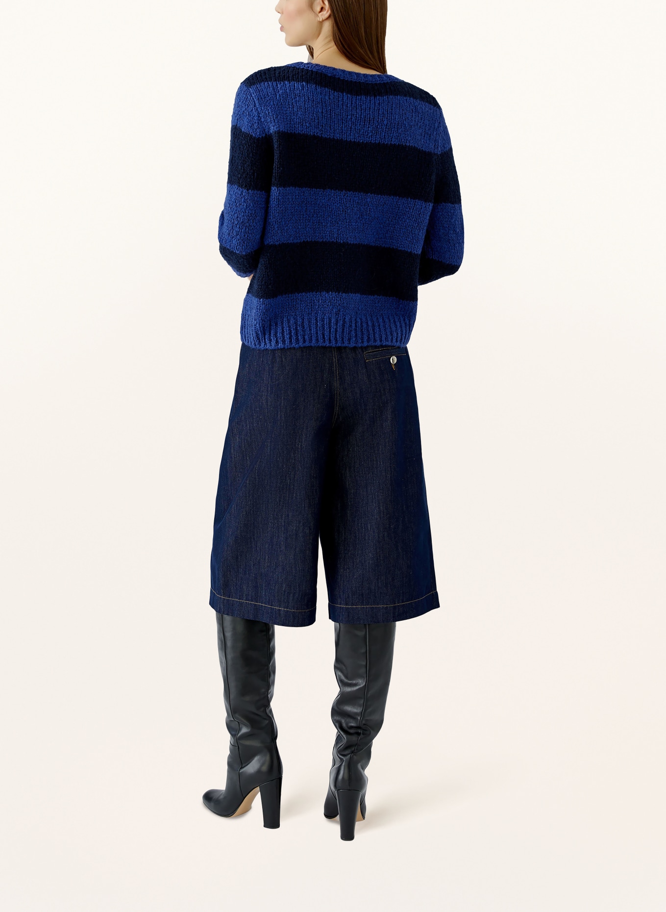 oui Pullover mit 3/4-Arm: DUNKELBLAU / BLAU