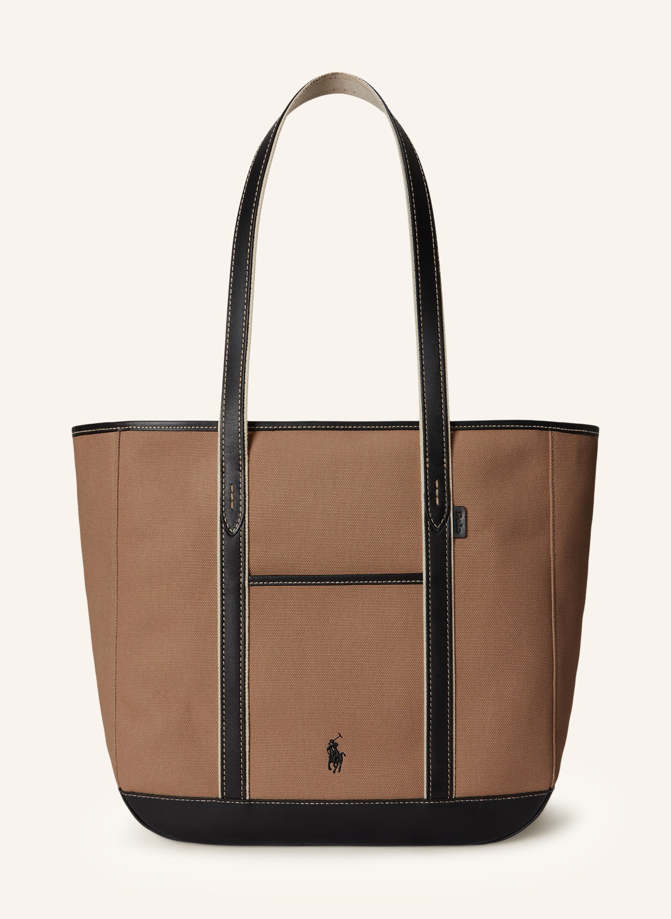 POLO RALPH LAUREN Geantă de cumpărături: CAMEL / ARGINT / NEGRU
