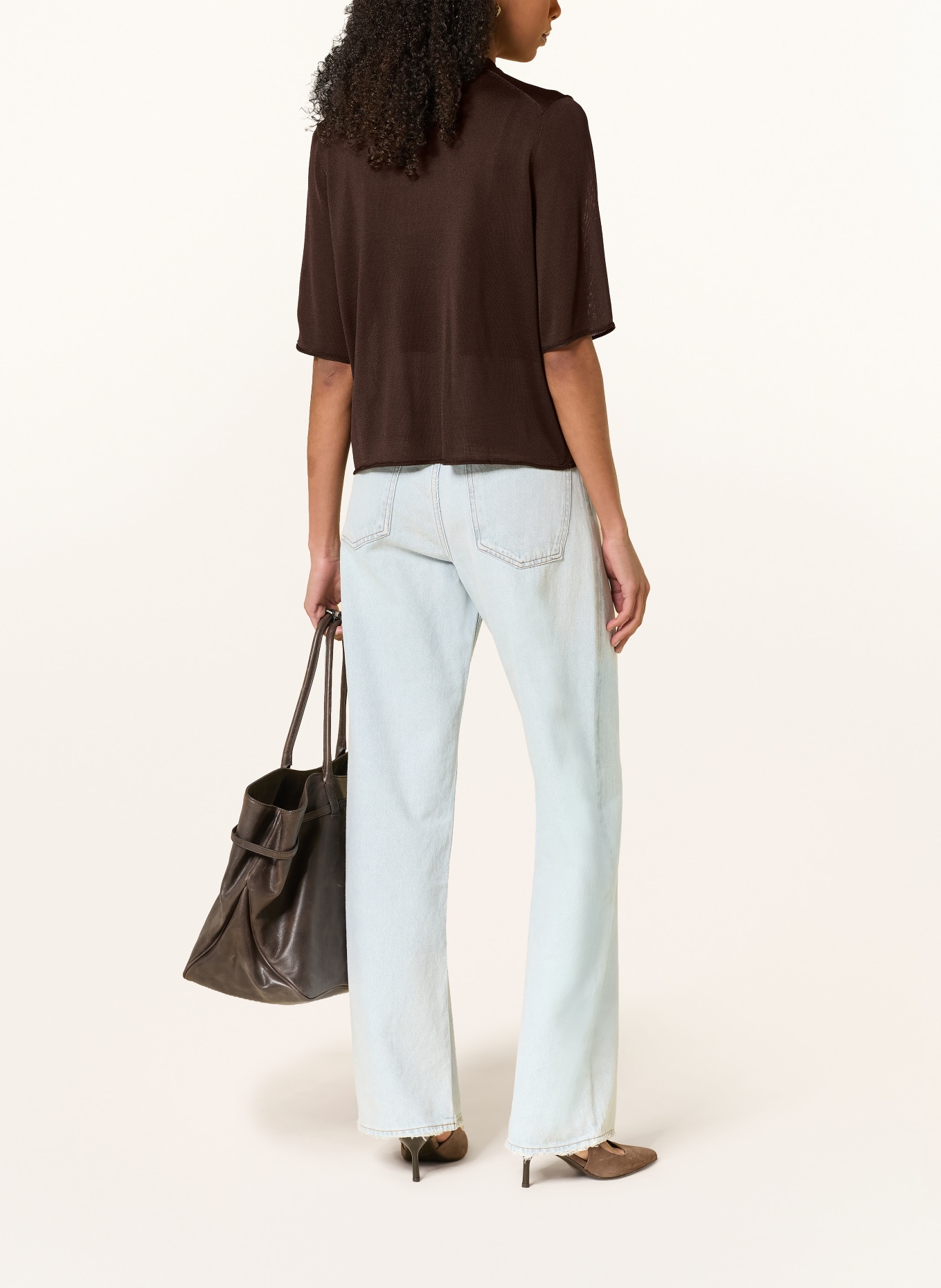 DRYKORN Gebreid shirt NISLE_2: MARRON FONCÉ