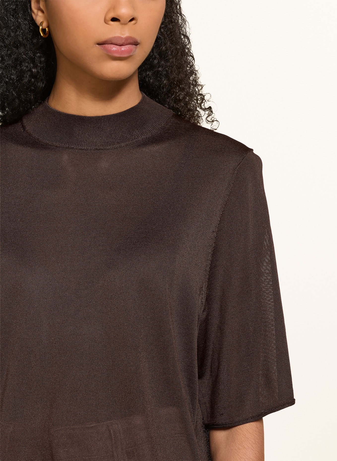 DRYKORN Gebreid shirt NISLE_2: MARRON FONCÉ