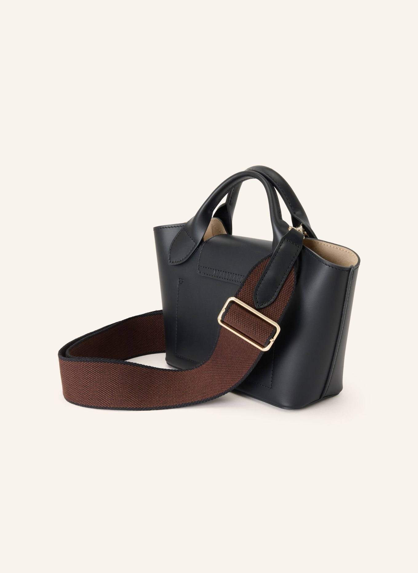 LONGCHAMP Umhängetasche ÉPURE XS: SCHWARZ / DUNKELBRAUN