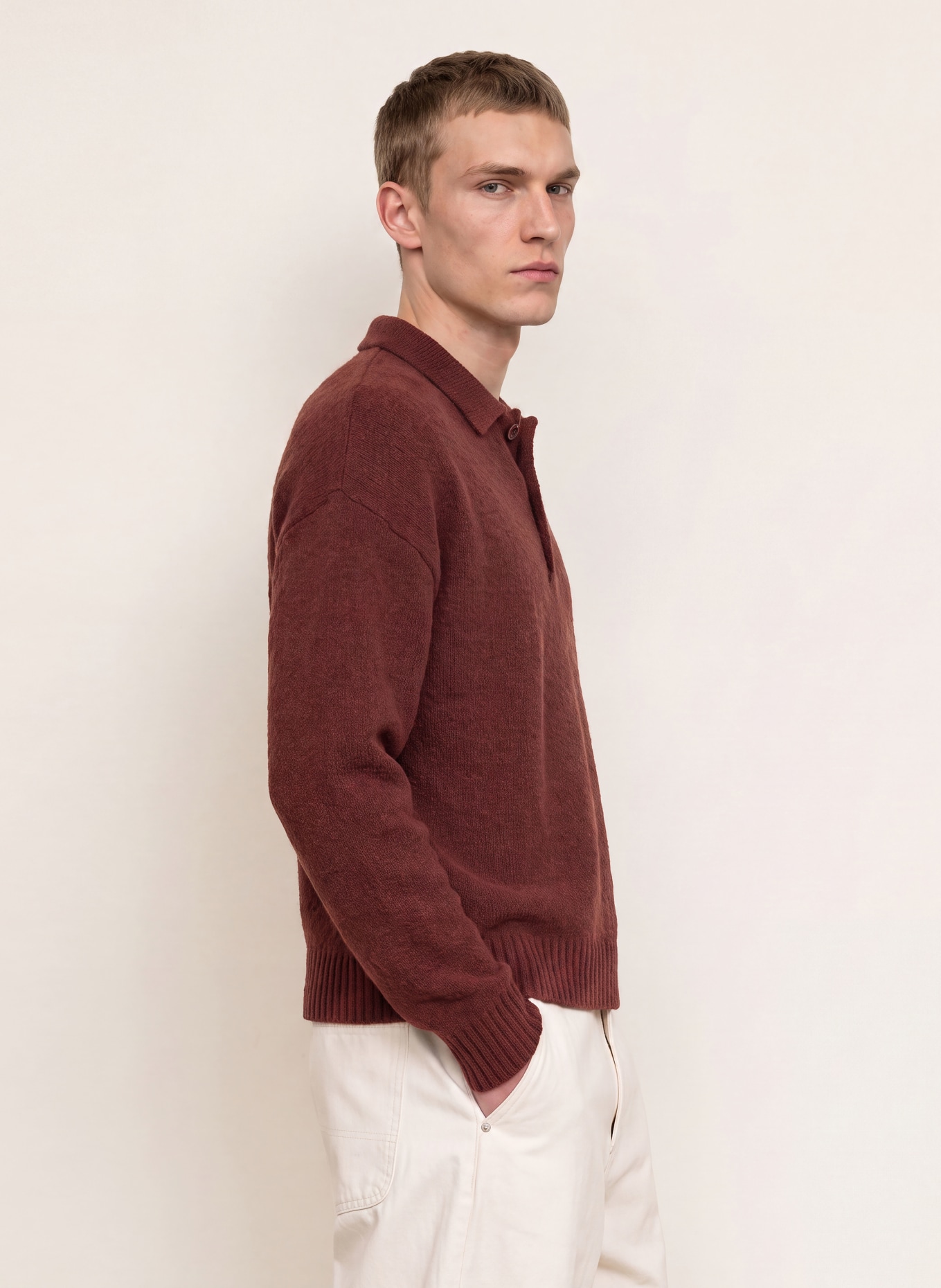 DRYKORN Bouclé sweater BEKKET: DARK RED