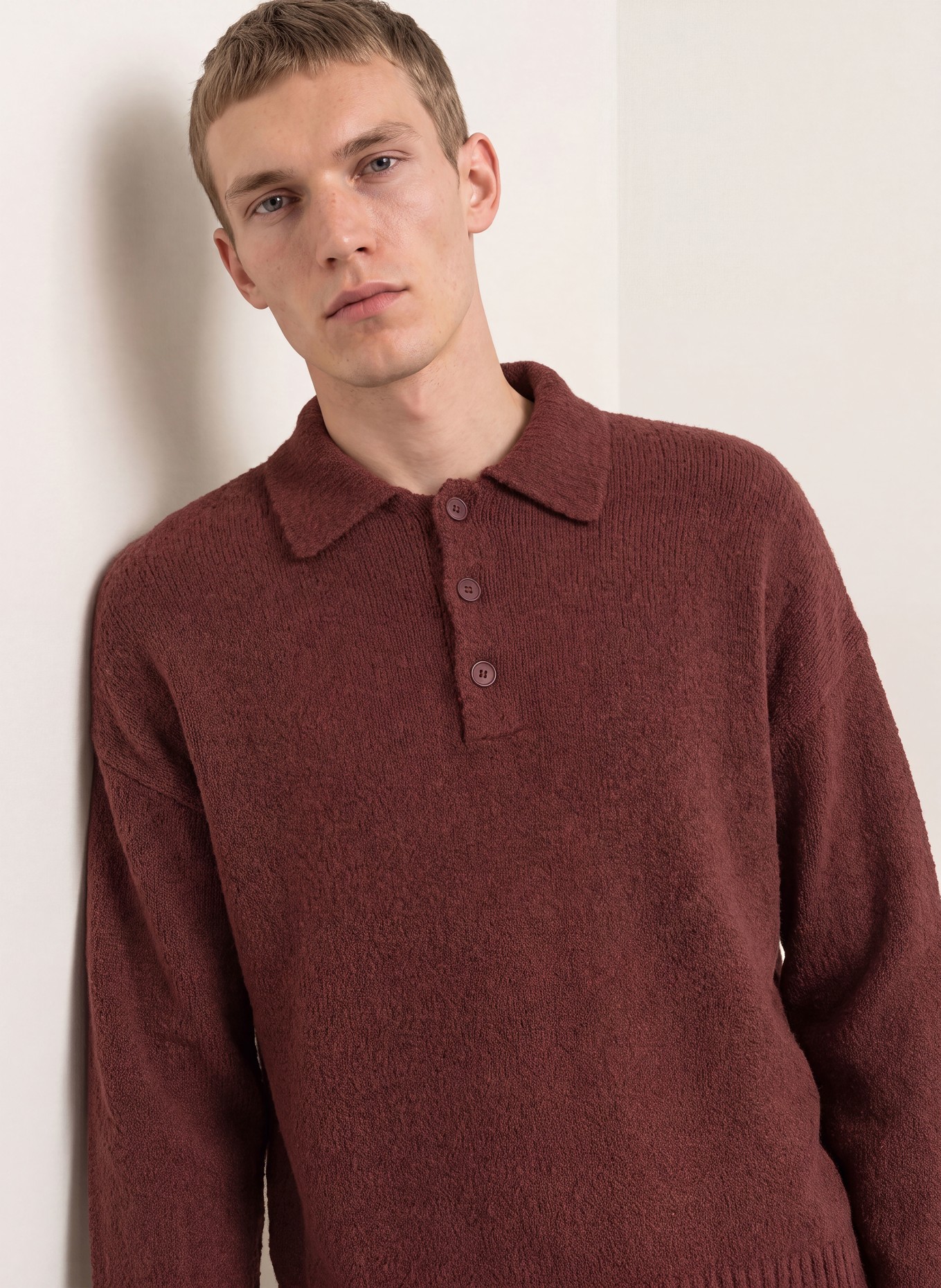DRYKORN Bouclé sweater BEKKET: DARK RED