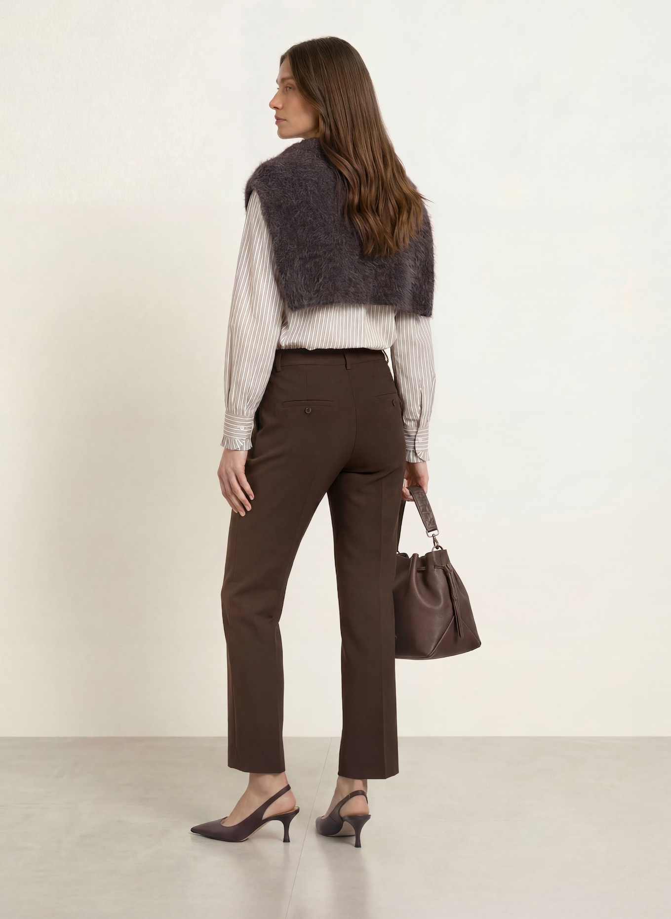 SEDUCTIVE LUCASSE trousers: DARK BROWN