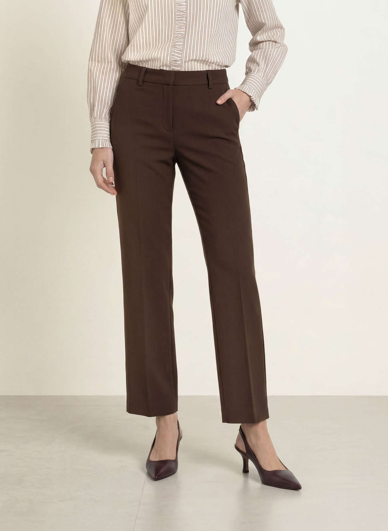 SEDUCTIVE LUCASSE trousers: DARK BROWN