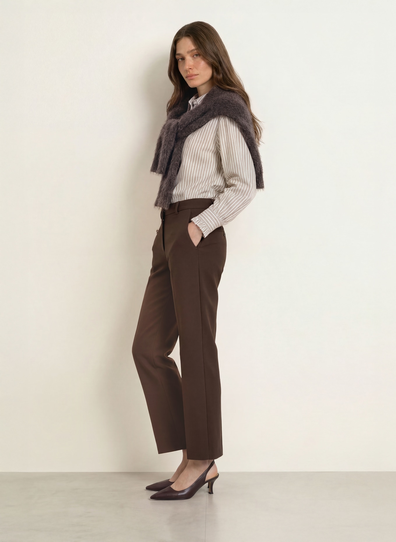 SEDUCTIVE LUCASSE trousers: DARK BROWN