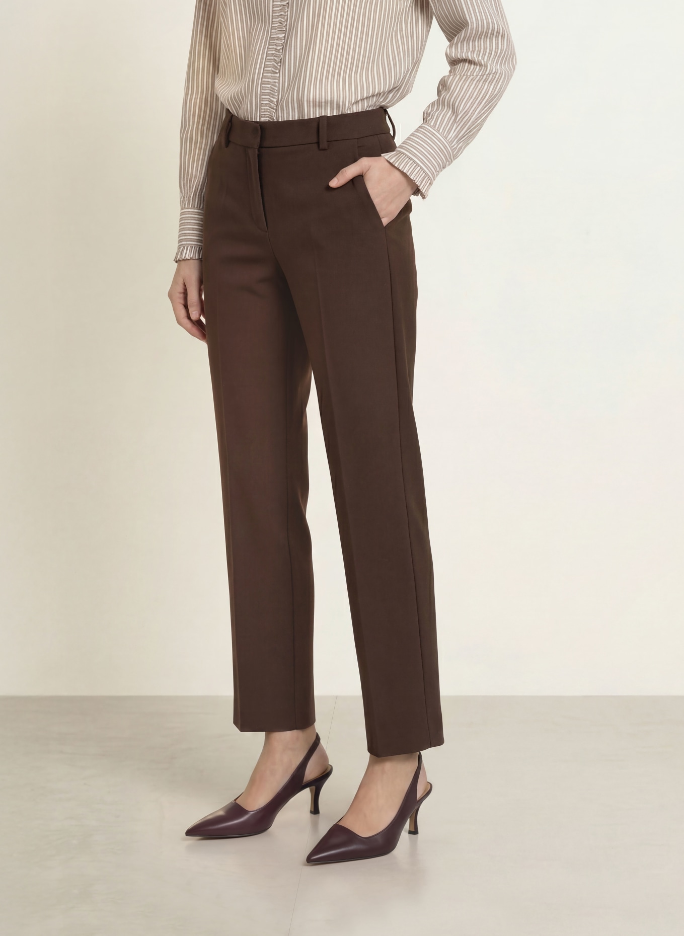 SEDUCTIVE LUCASSE trousers: DARK BROWN