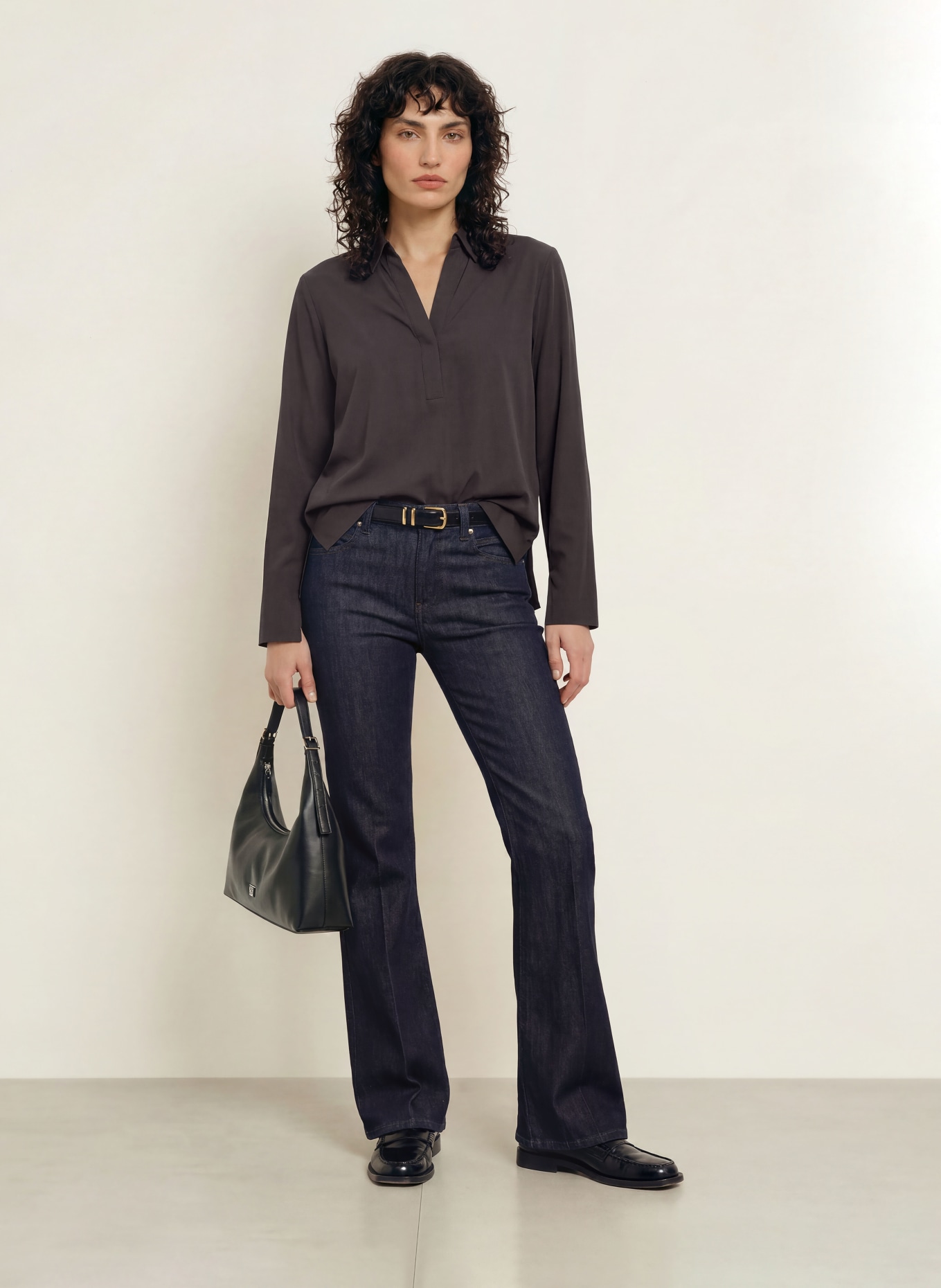 RAFFAELLO ROSSI MARLIE blouse shirt: DARK BROWN
