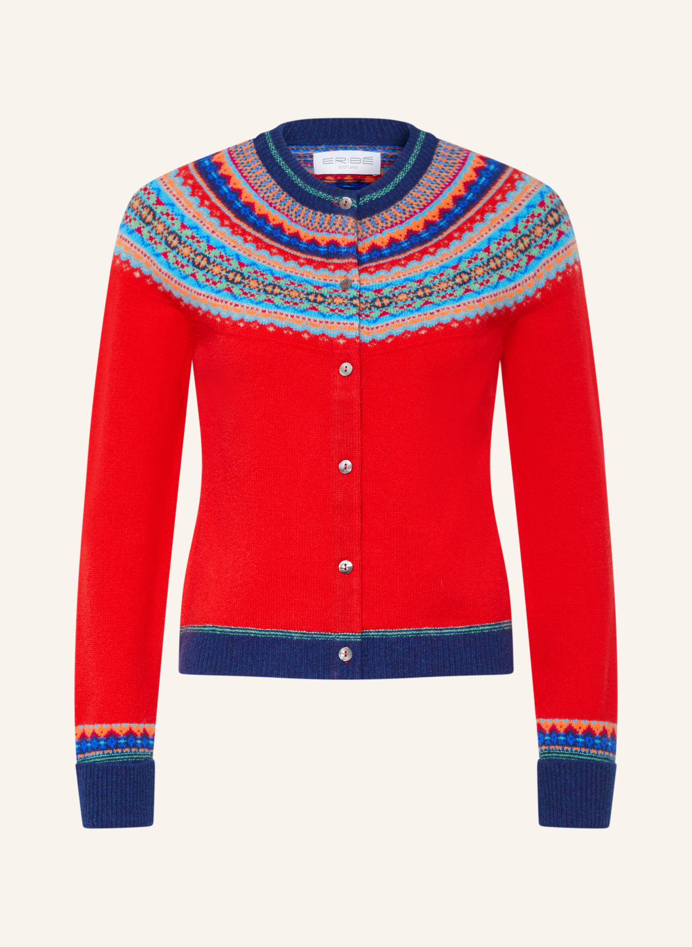 ERIBÉ Cardigan ALPINE: RED / ORANGE / DARK BLUE