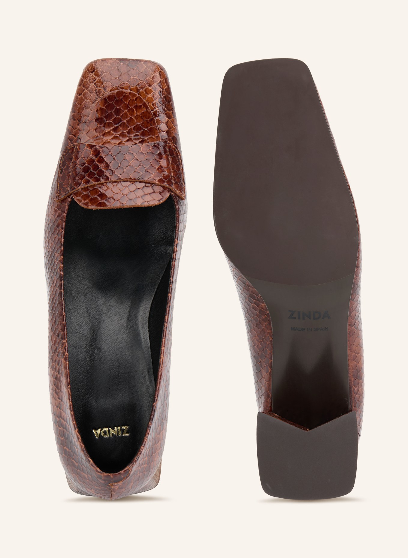 ZINDA Lack-Pumps ELBA: BRAUN