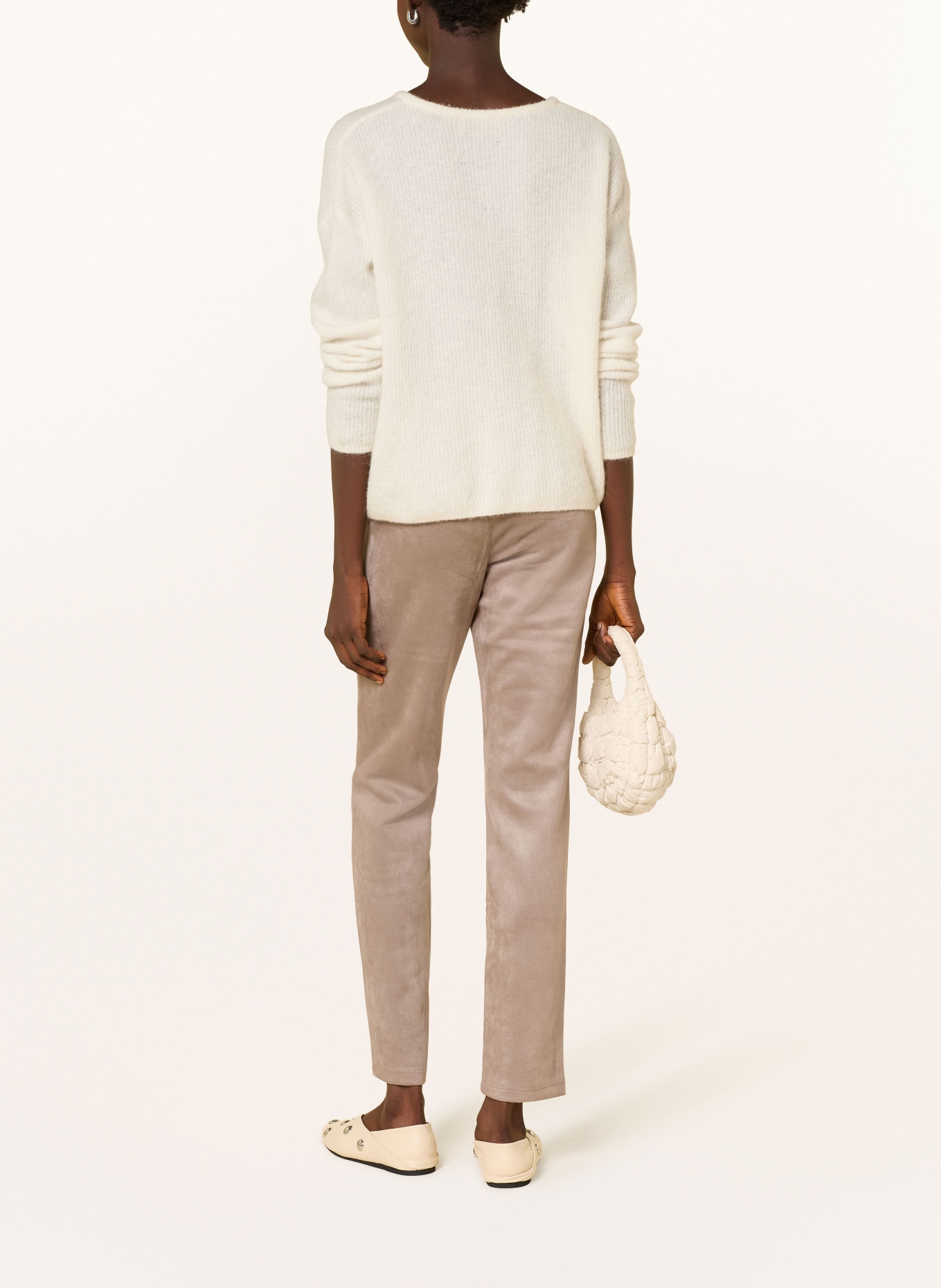 Betty Barclay Hose in Lederoptik: BEIGE