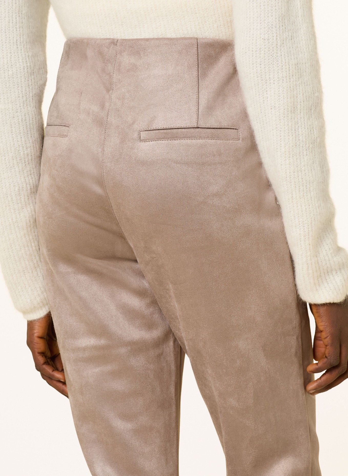 Betty Barclay Hose in Lederoptik: BEIGE