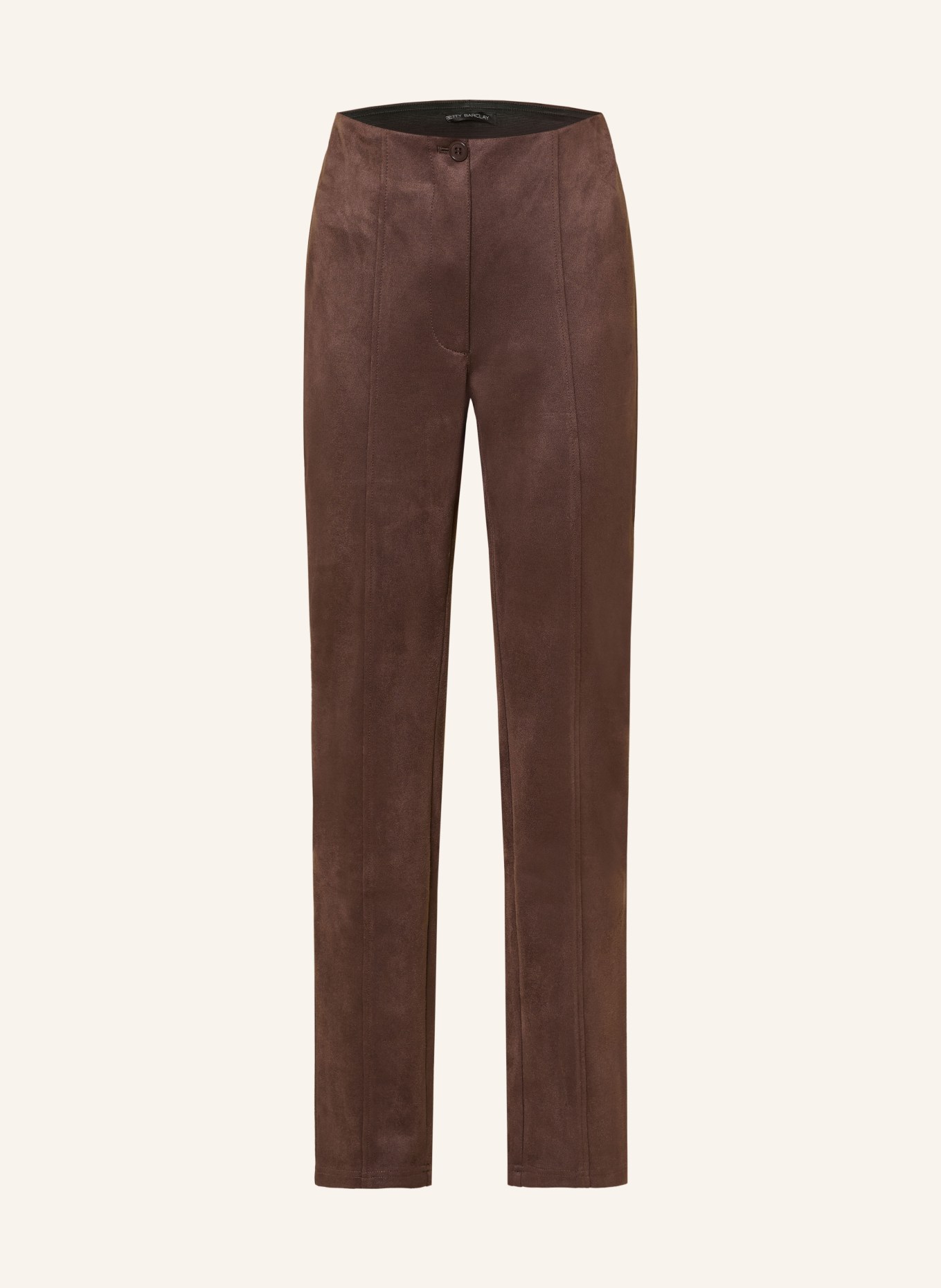 Betty Barclay Leather-look pants: DARK BROWN