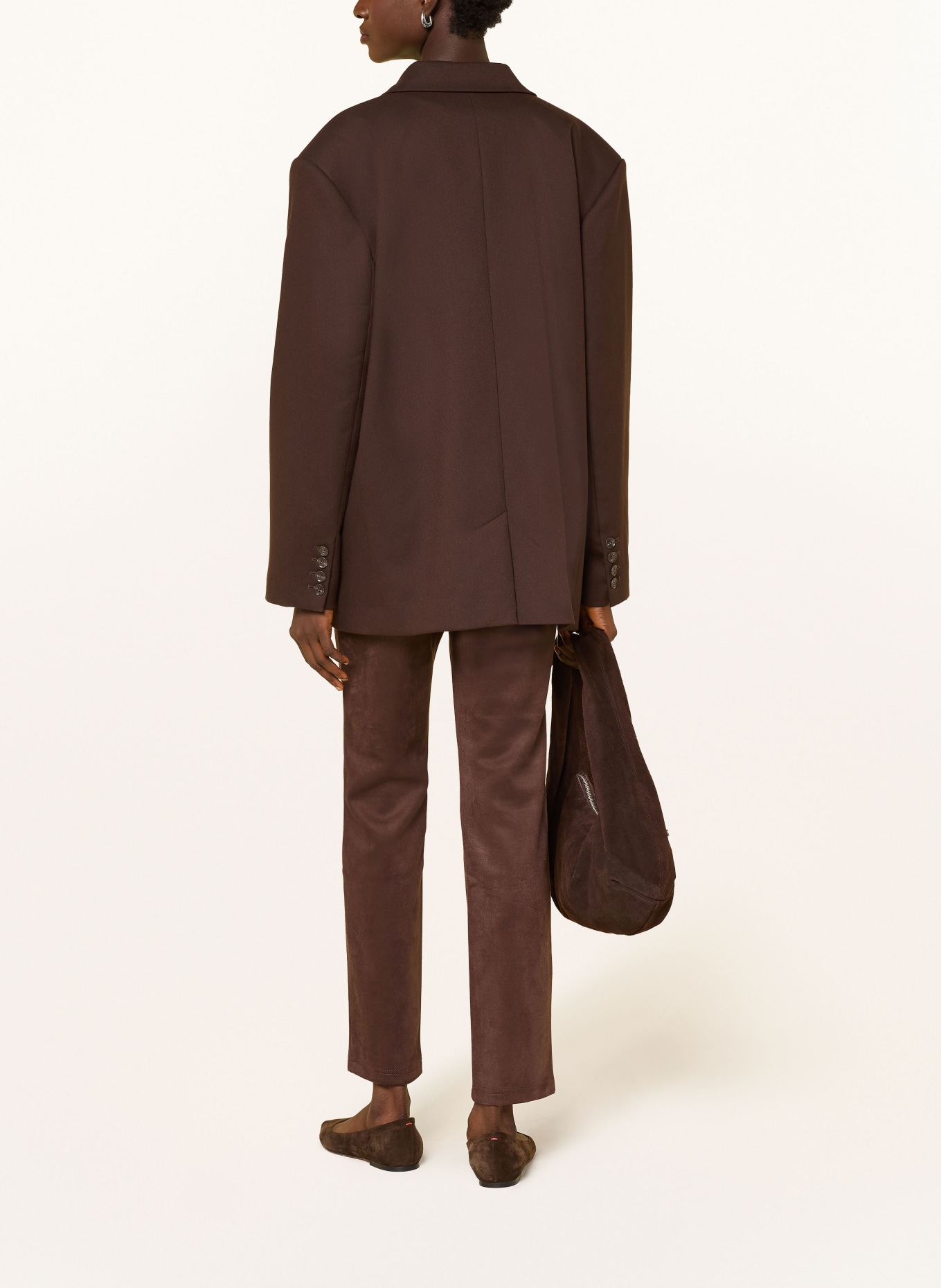 Betty Barclay Leather-look pants: DARK BROWN