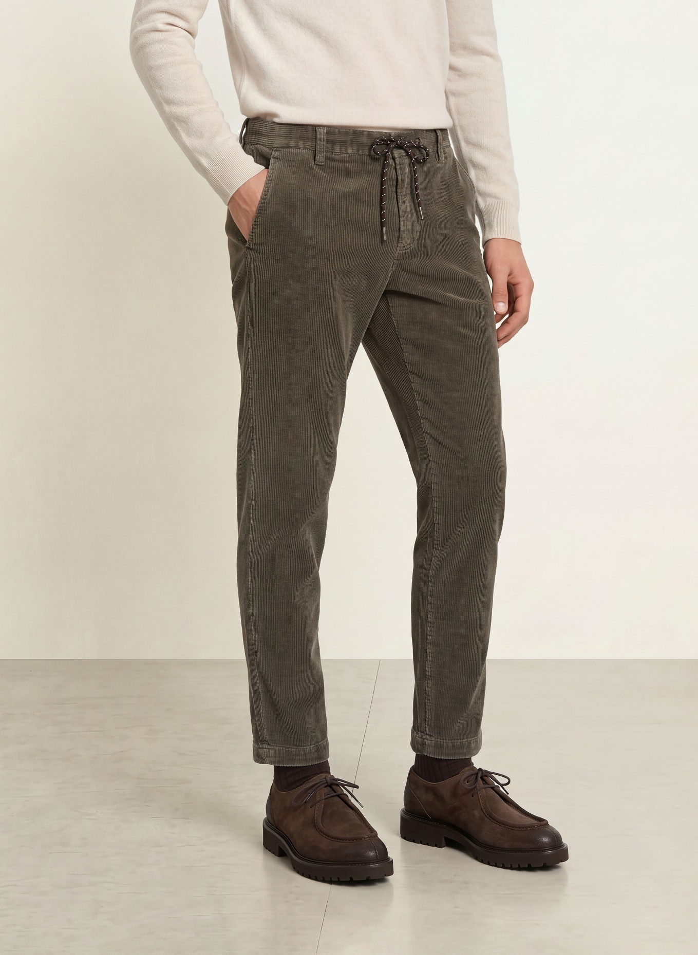 ALBERTO Cordhose JUMP im Jogging-Stil Slim Fit: GRÜN