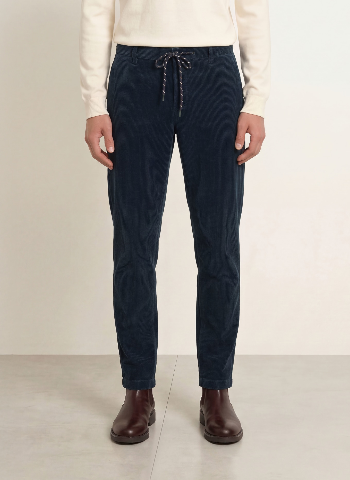 ALBERTO Cordhose JUMP im Jogging-Stil Slim Fit: DUNKELBLAU