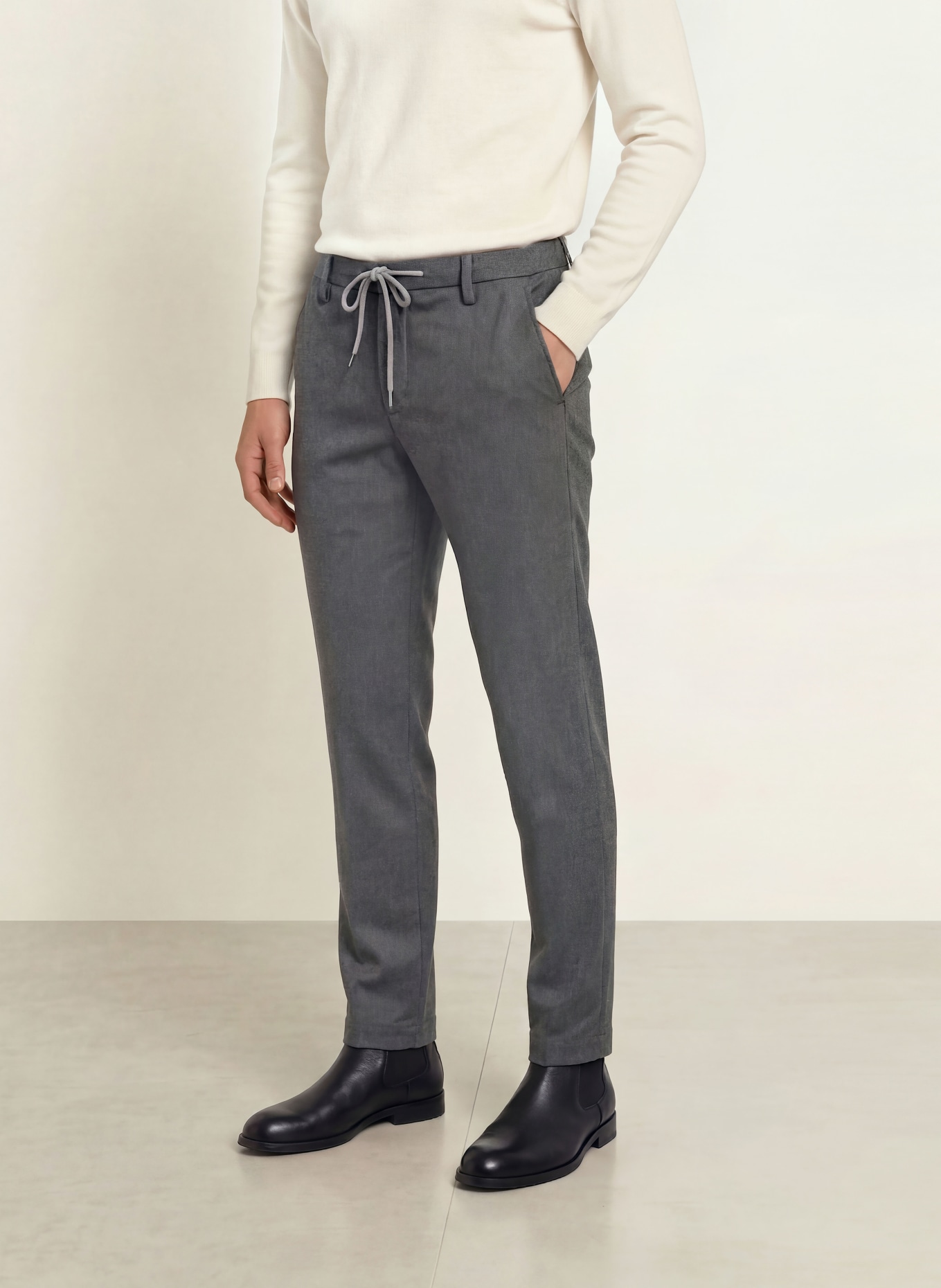 ALBERTO Chino JUMP in jogger style slim fit: DARK GRAY