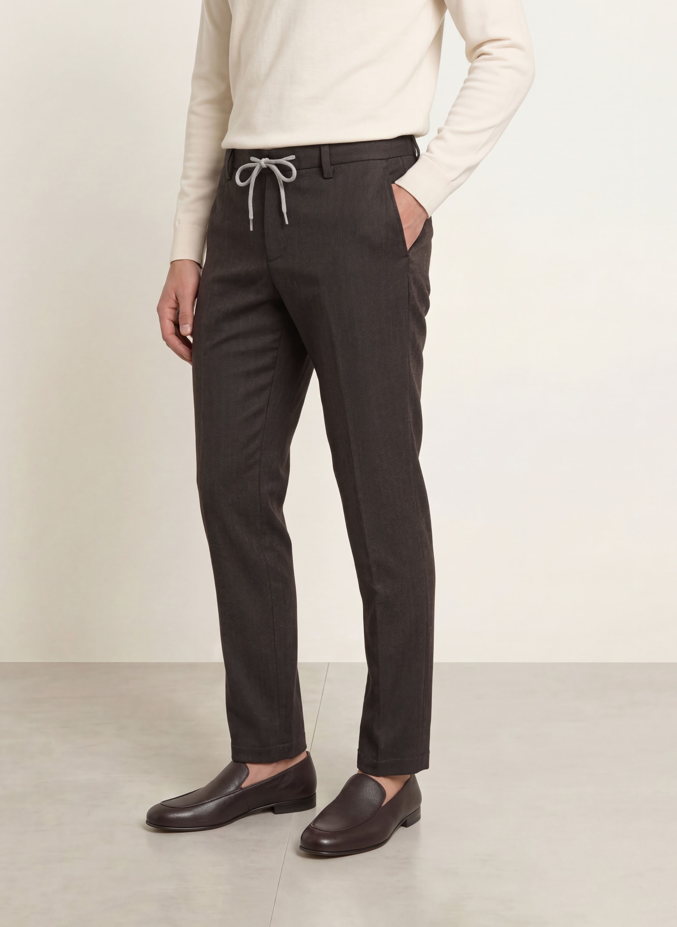ALBERTO Chino JUMP im Jogging-Stil Slim Fit: DUNKELBRAUN