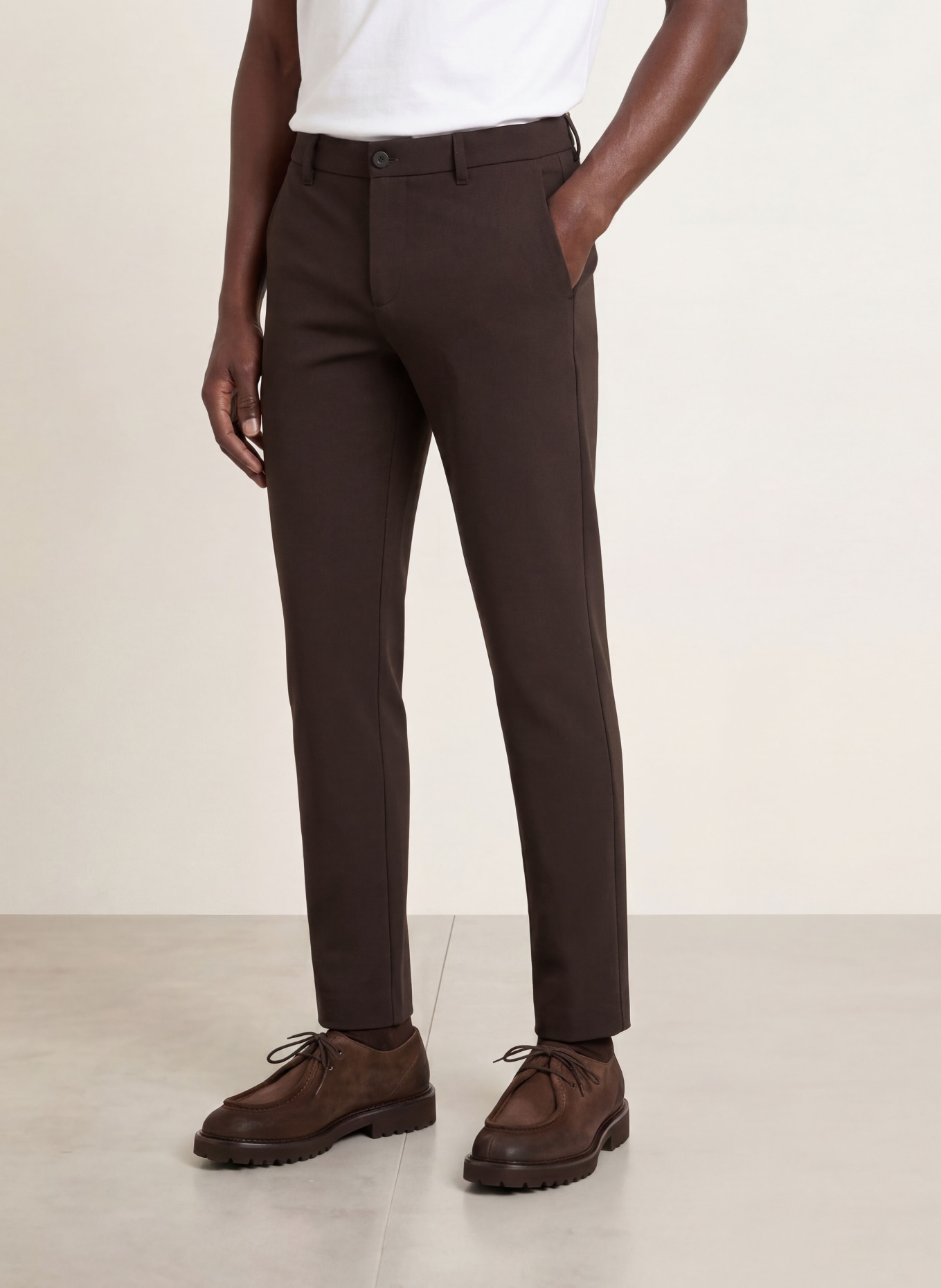 ALBERTO Pantalon chino MOVE – PERFORMANCE coupe slim: MARRON FONCÉ