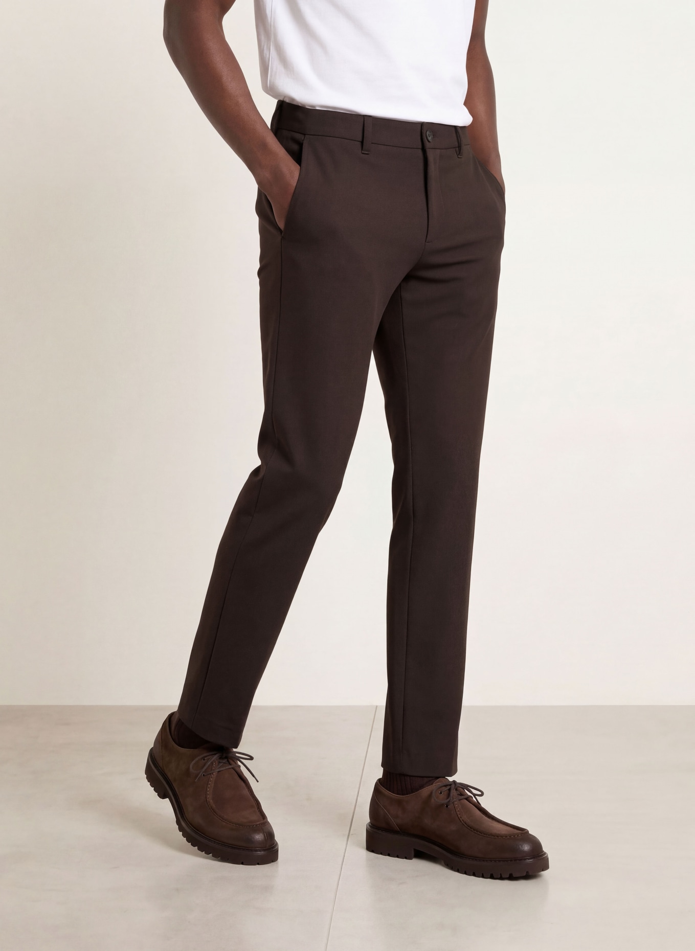 ALBERTO Pantalon chino MOVE – PERFORMANCE coupe slim: MARRON FONCÉ