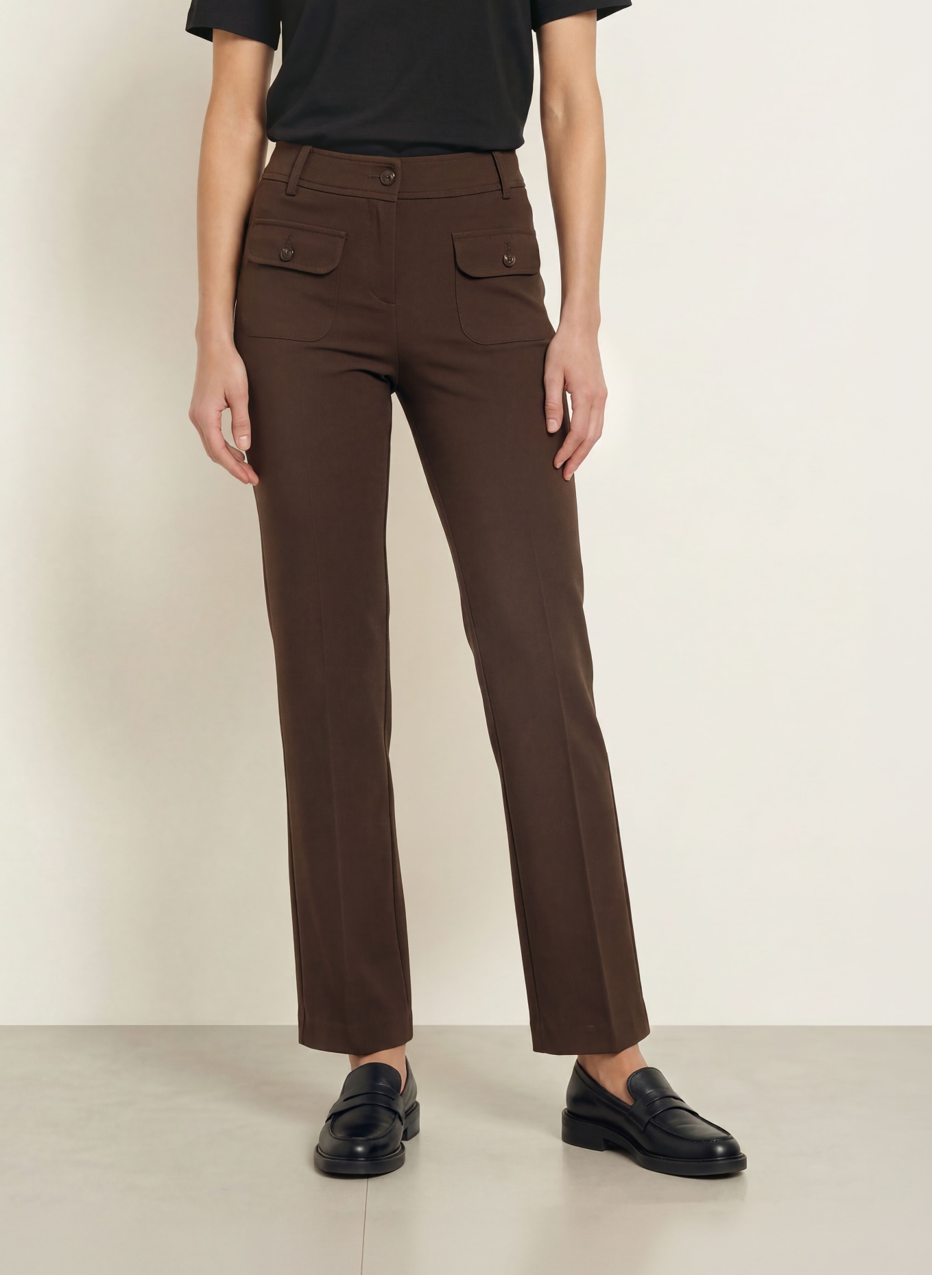 CAMBIO Bootcut pants FARAH: DARK BROWN
