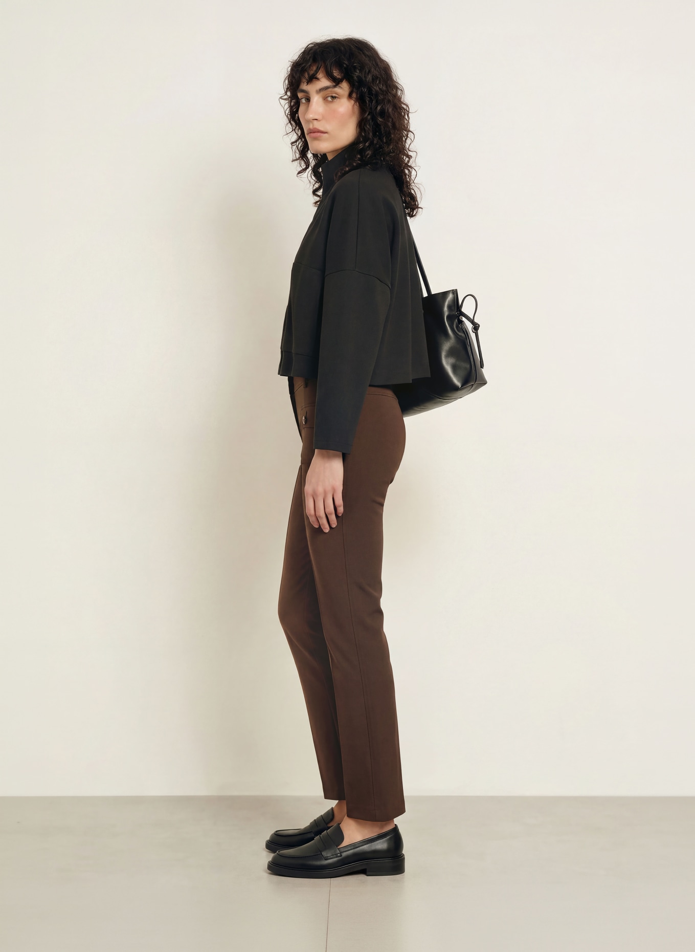 CAMBIO Bootcut pants FARAH: DARK BROWN