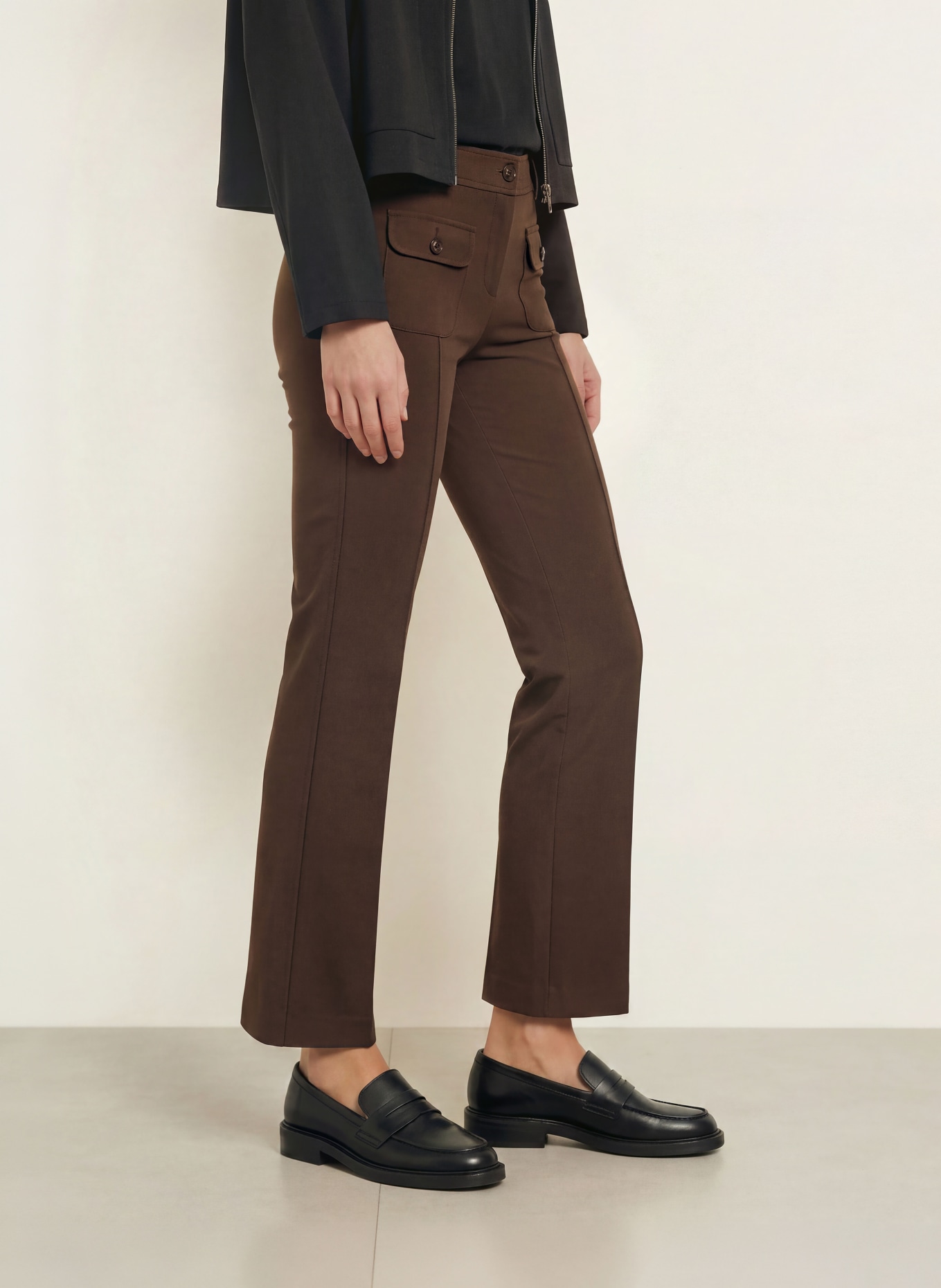 CAMBIO Bootcut pants FARAH: DARK BROWN