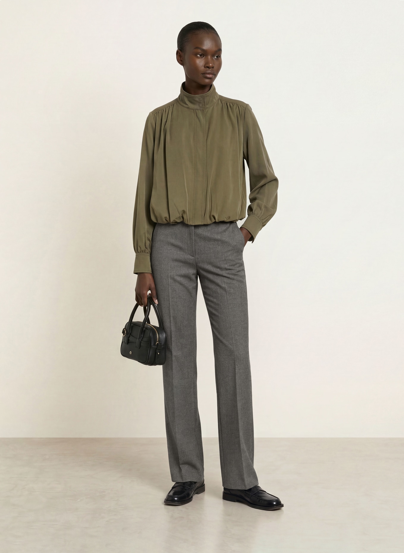 CAMBIO Pantalon marinière AMELIE: GRIS