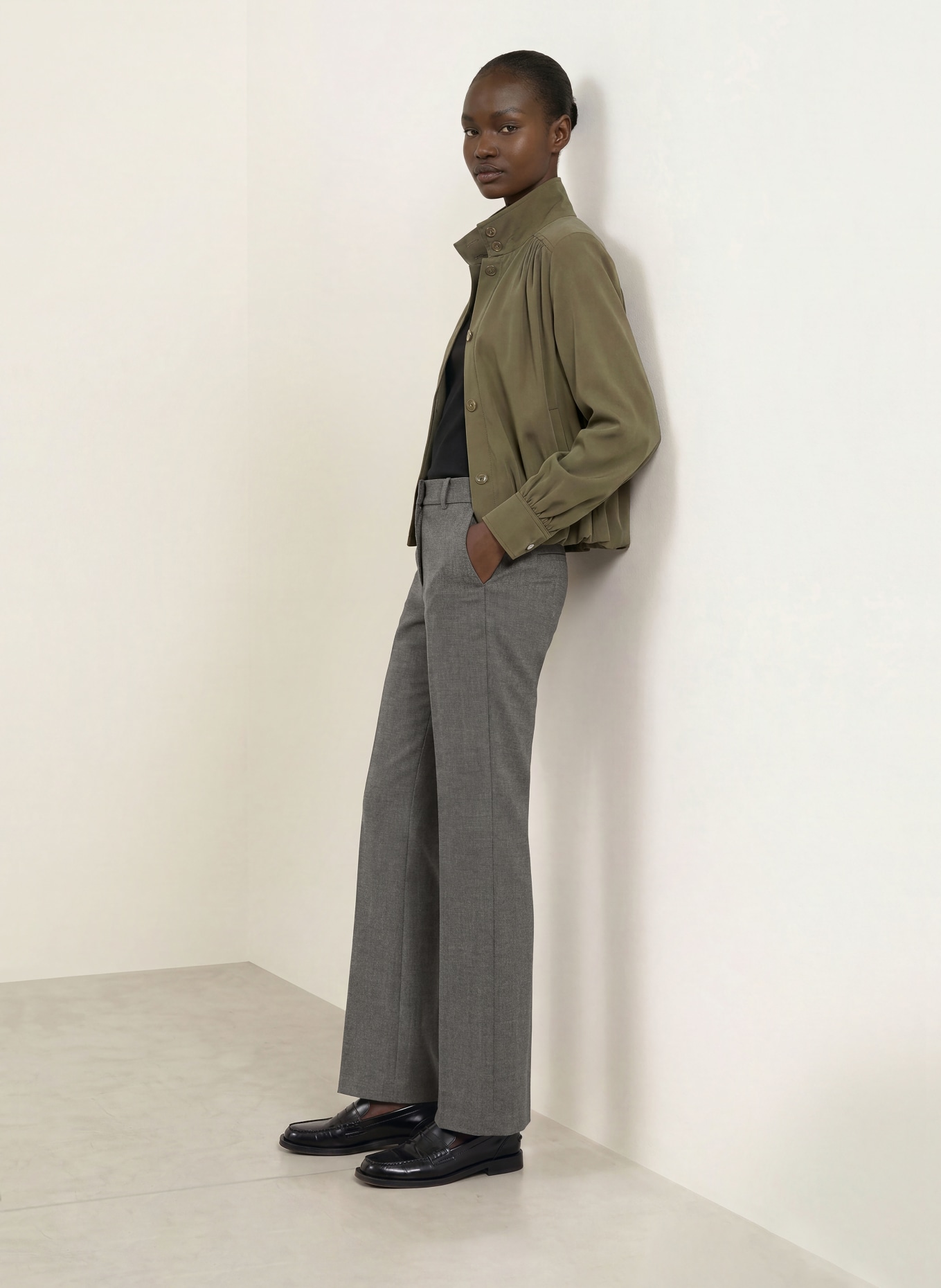 CAMBIO Pantalon marinière AMELIE: GRIS