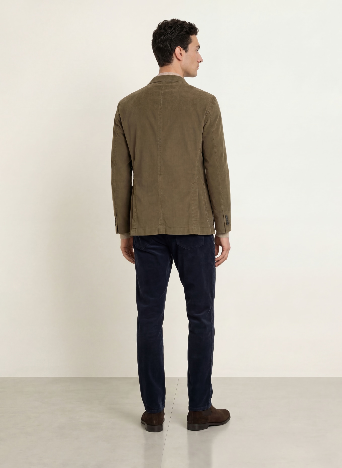 BOGLIOLI Sacou extra slim fit din velur: 464 taupe