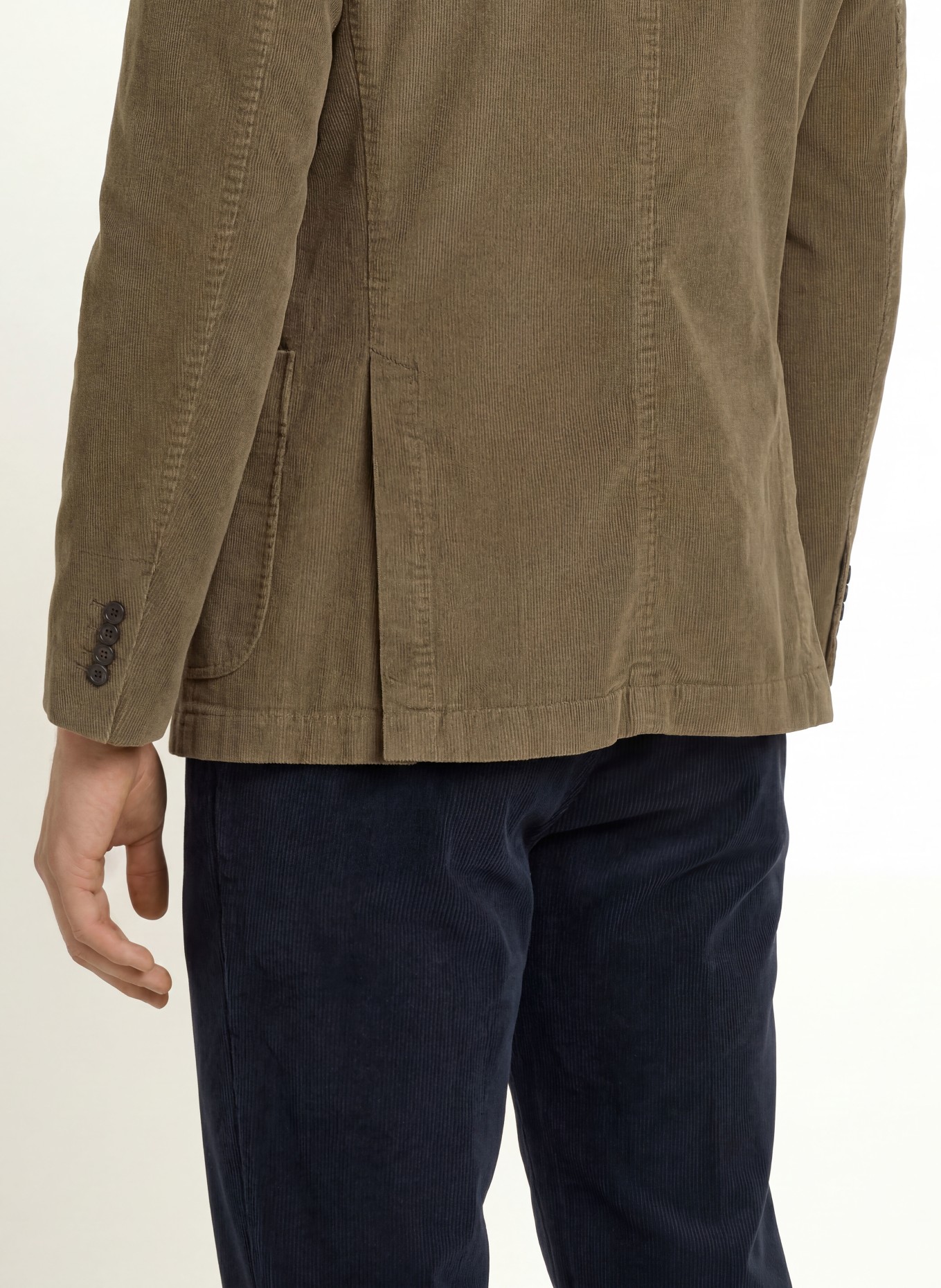 BOGLIOLI Sacou extra slim fit din velur: 464 taupe