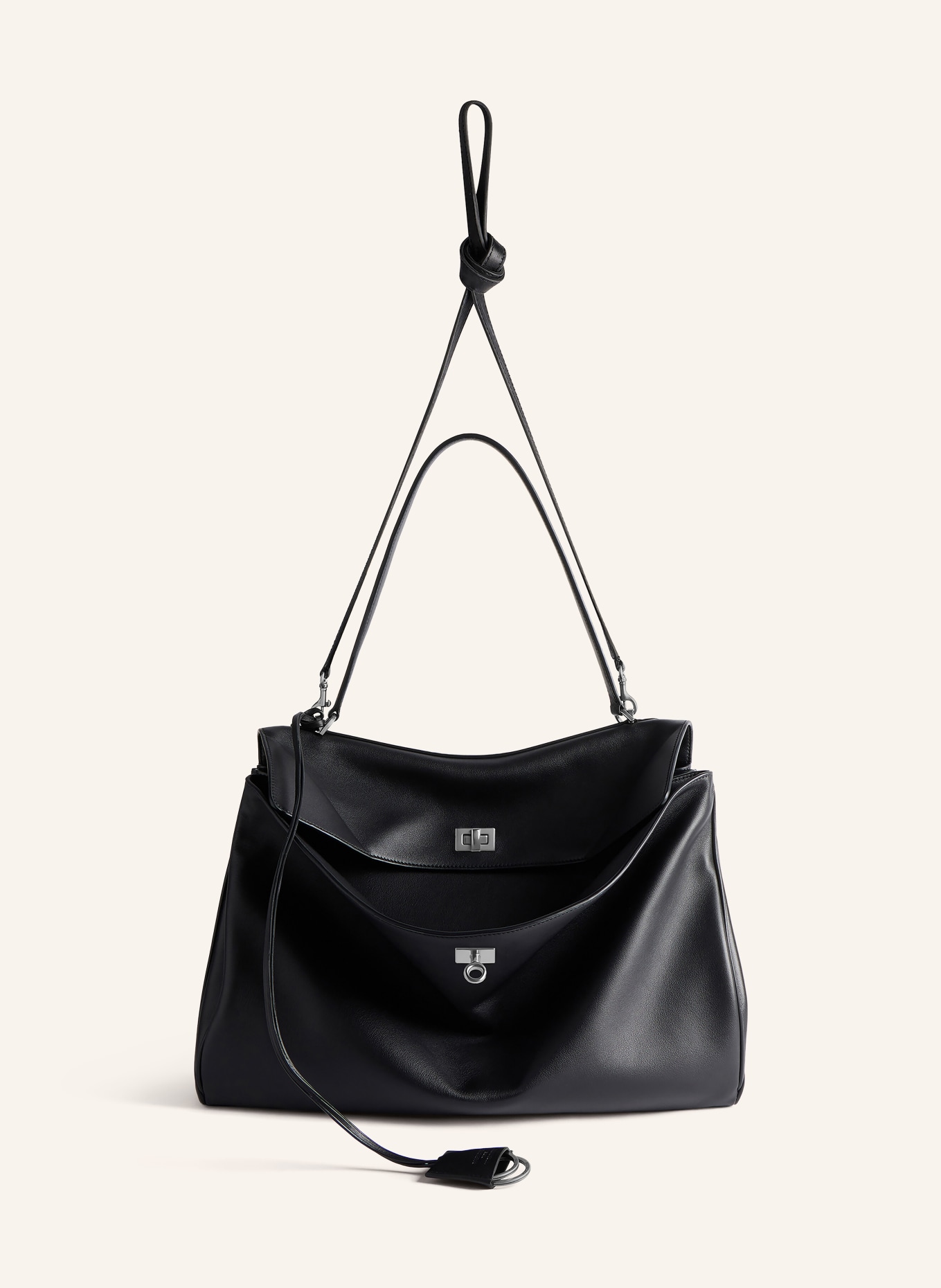 BALENCIAGA Schultertasche RODEO LARGE: SCHWARZ / SILBER