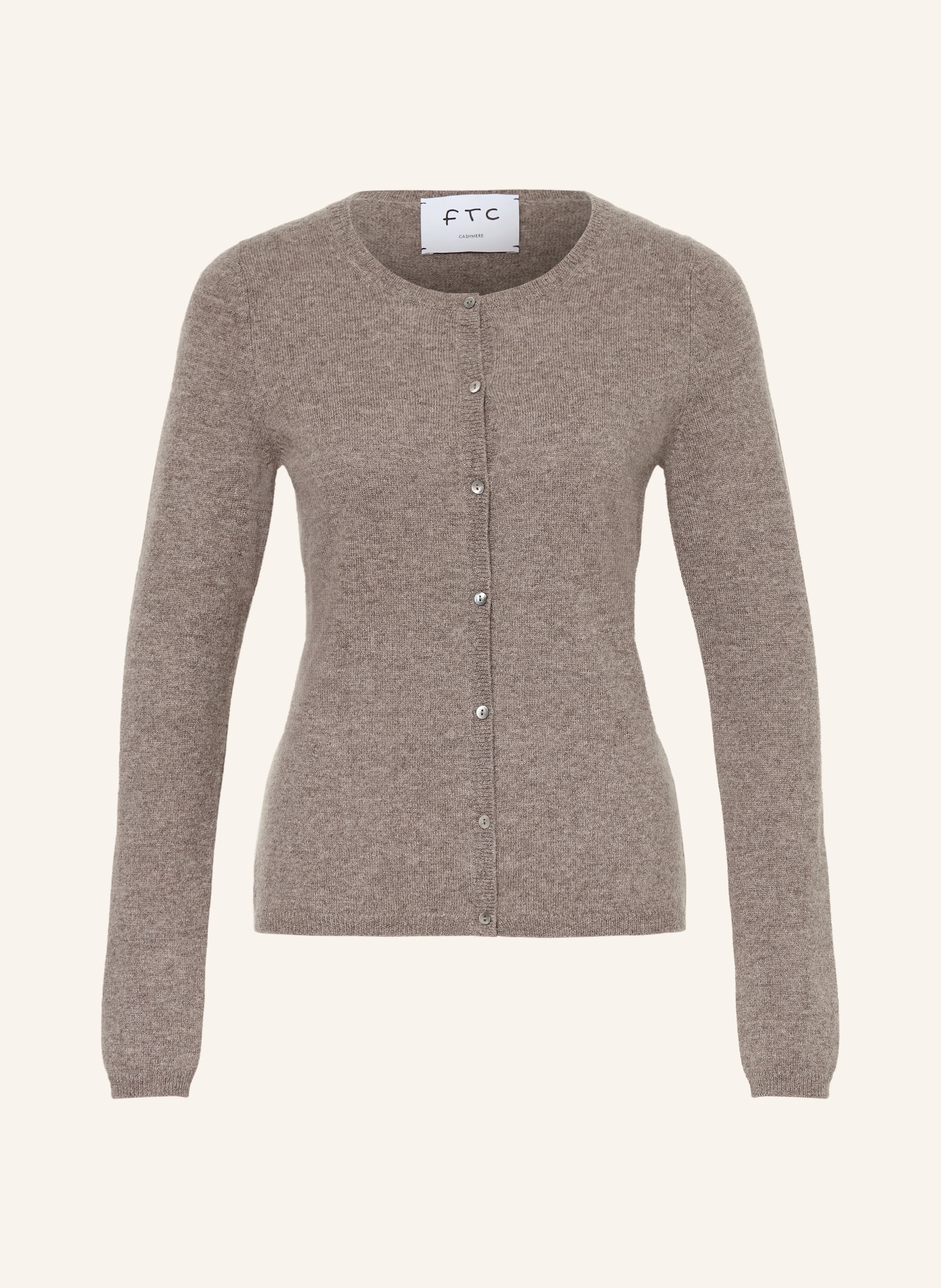 FTC CASHMERE Strickjacke aus Cashmere: TAUPE