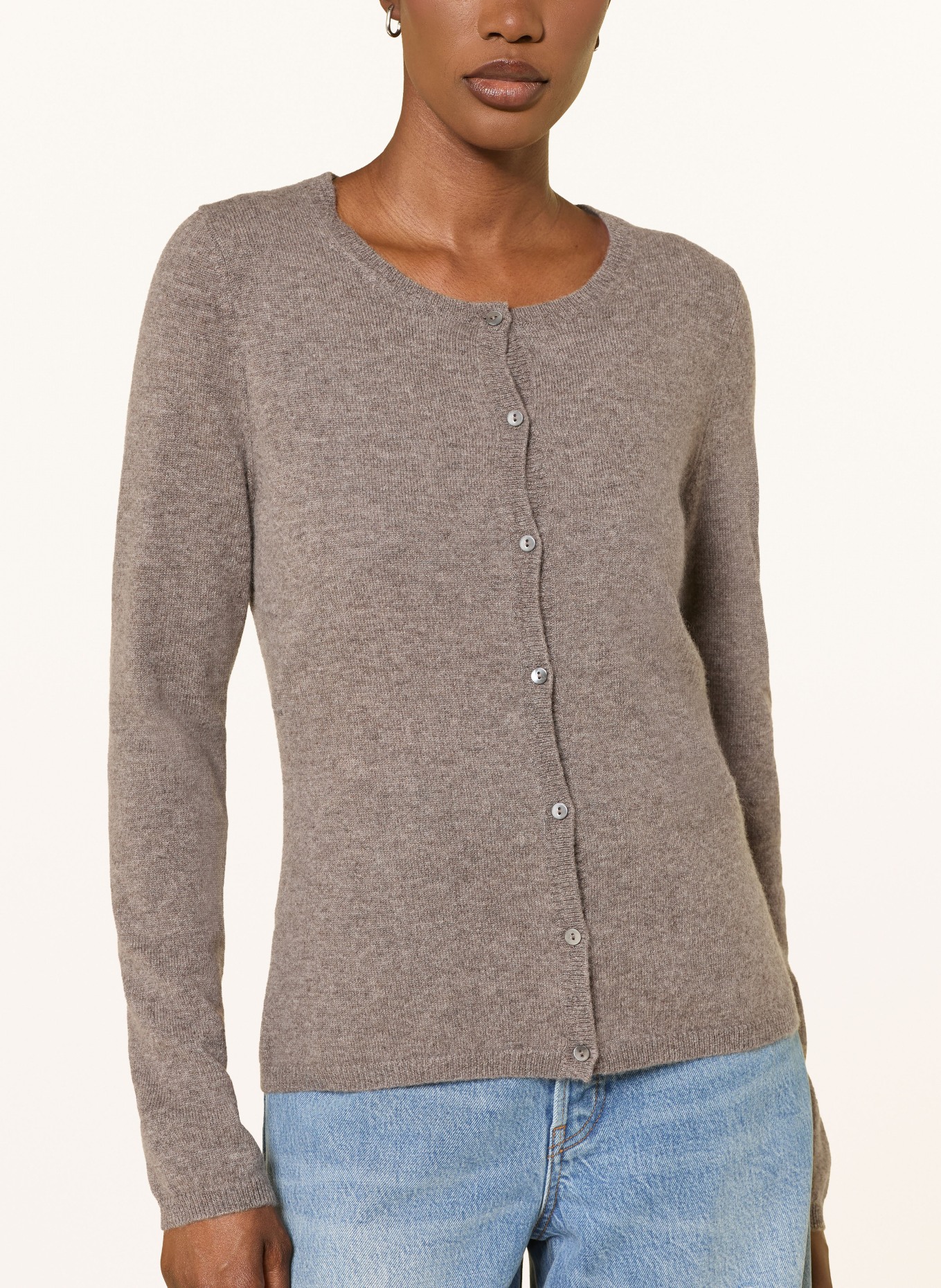 FTC CASHMERE Strickjacke aus Cashmere: TAUPE