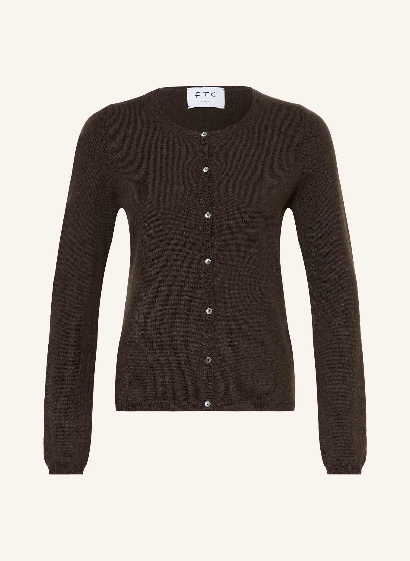 FTC CASHMERE Cardigan en cachemire: MARRON FONCÉ