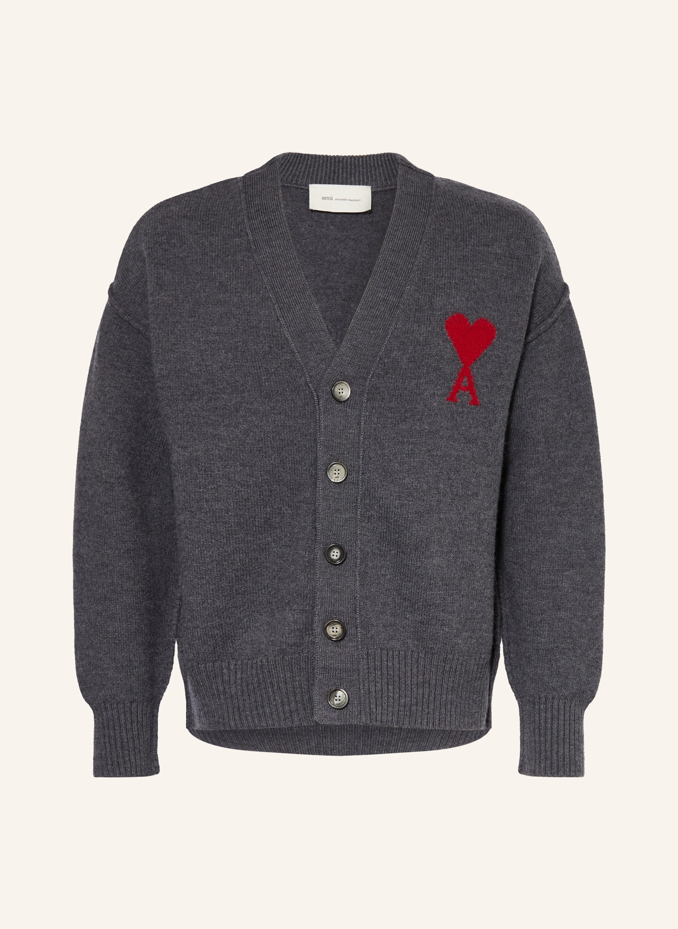 AMI PARIS Strickjacke: DUNKELGRAU