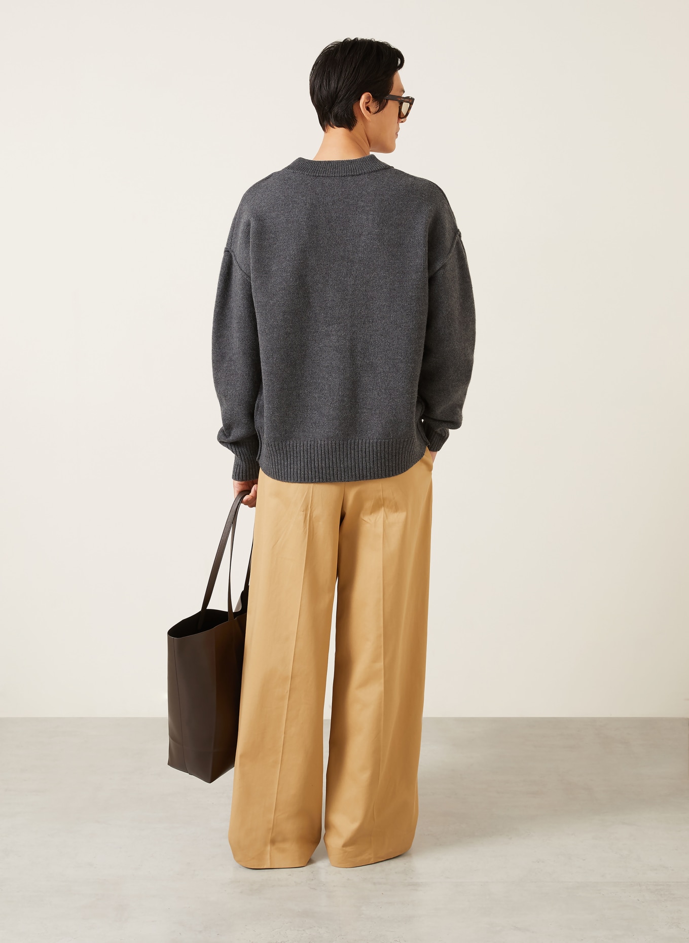 AMI PARIS Strickjacke: DUNKELGRAU